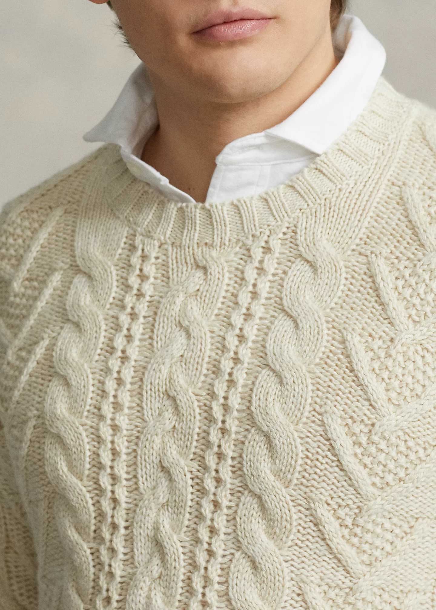 Cotton-Blend Fisherman’s Sweater