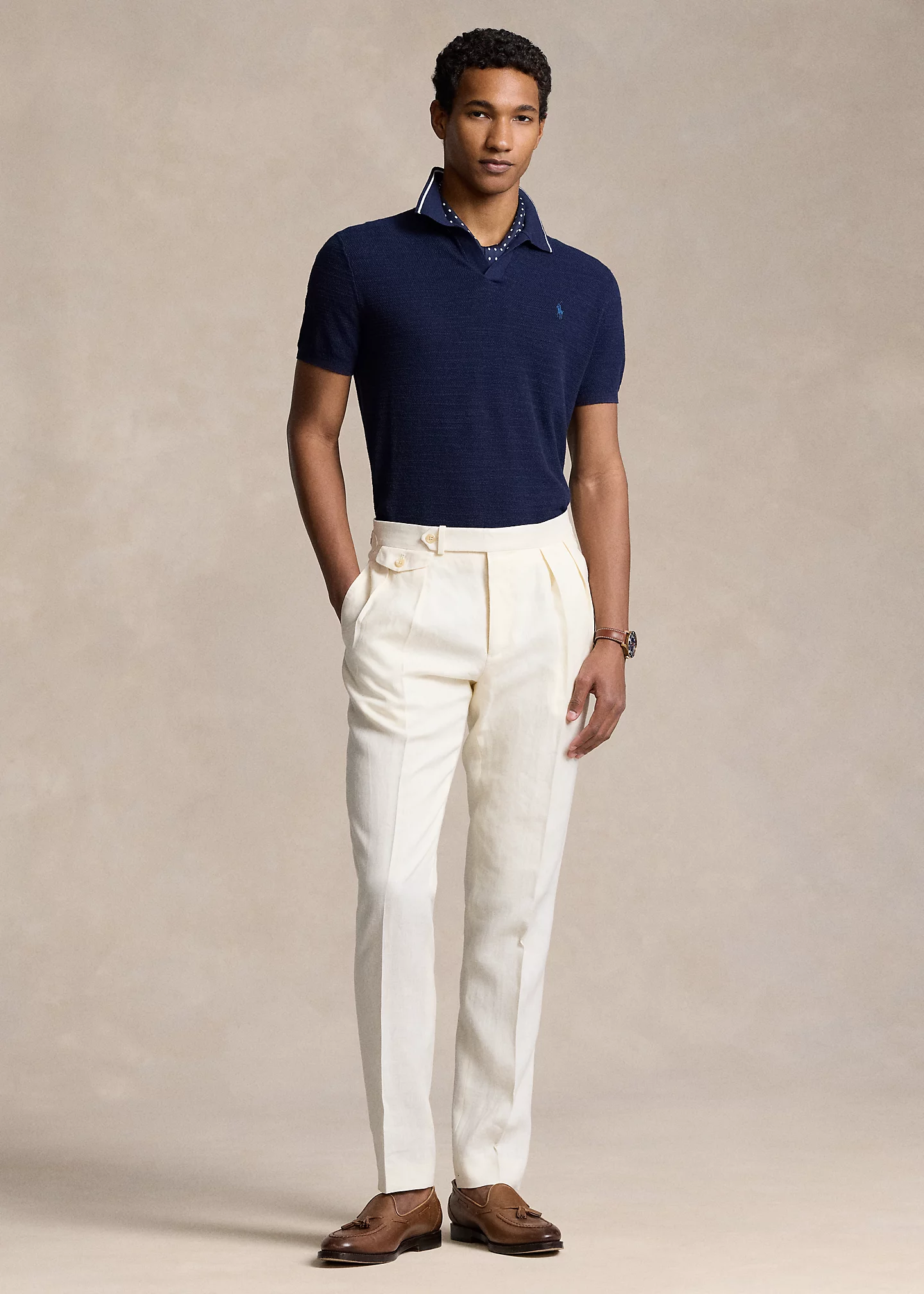 Pleated Linen Trouser