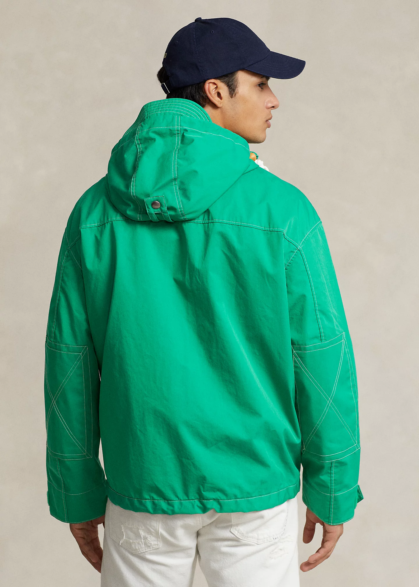 Water-Repellent Twill Hooded Jacket