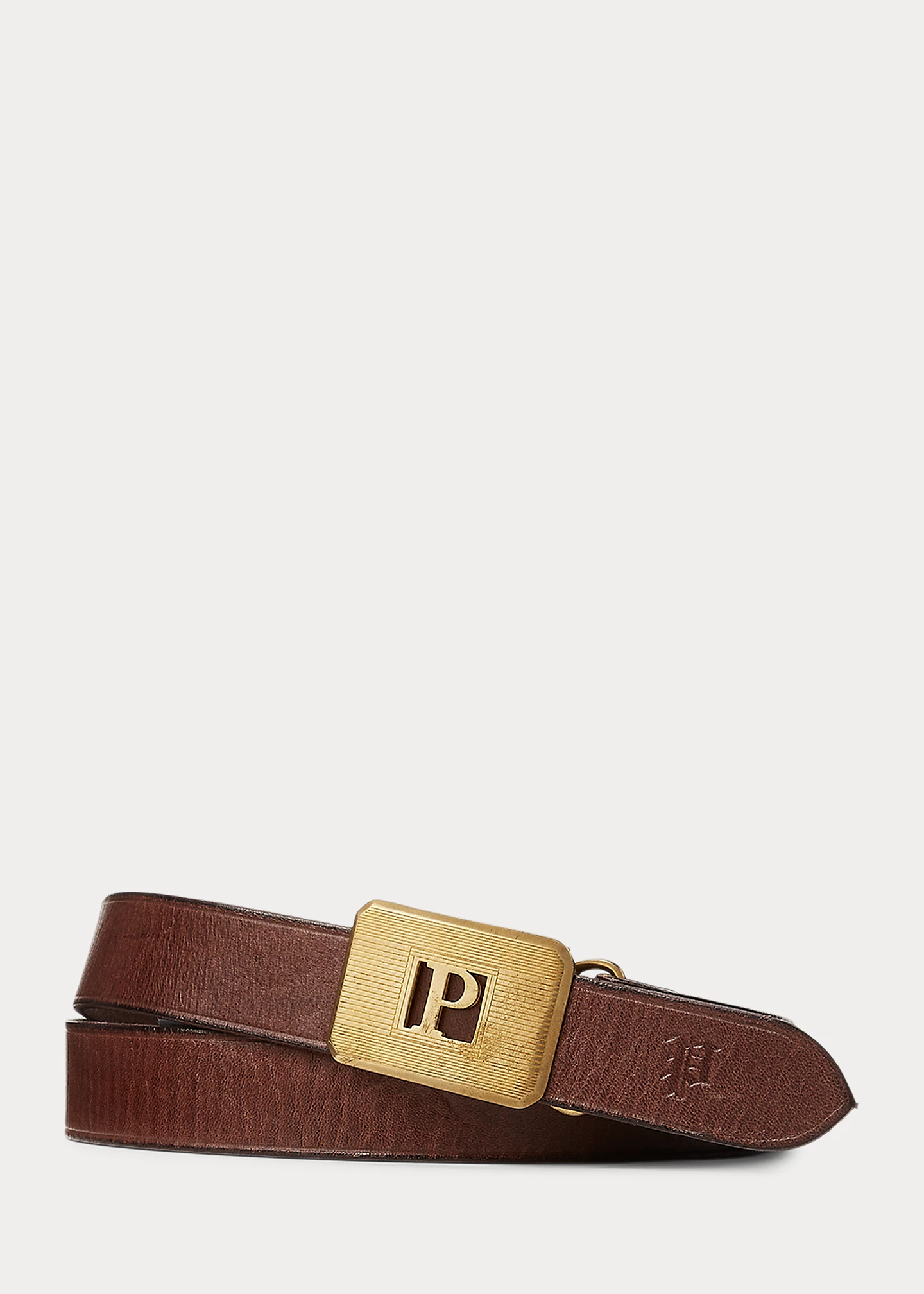 Engine Turned–Buckle Leather Belt