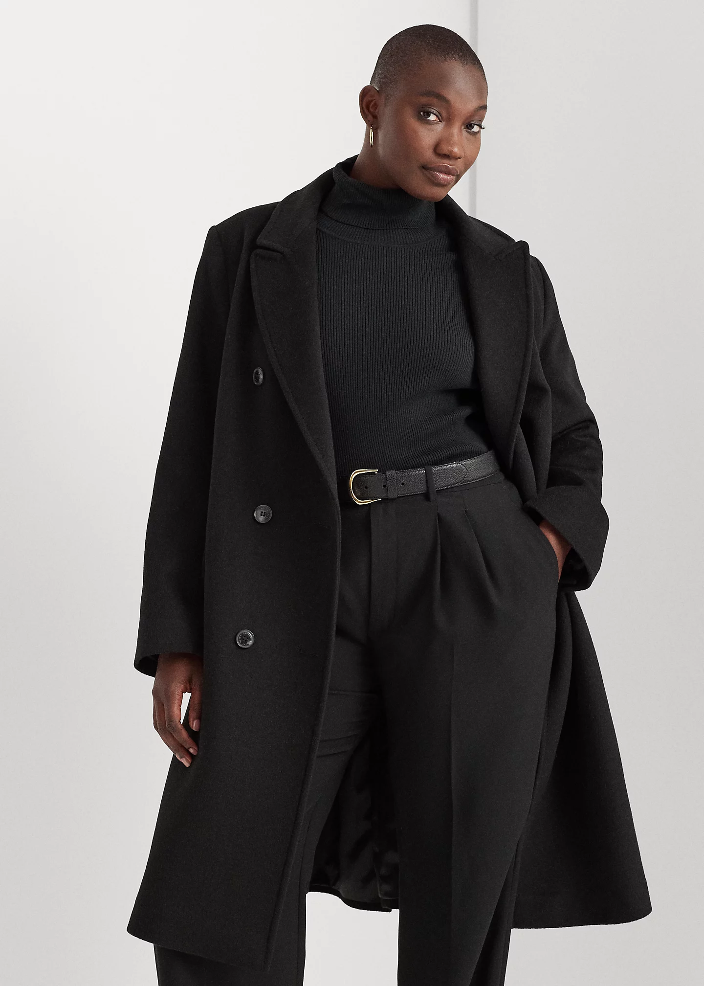 Double-Breasted Wool-Blend Coat
