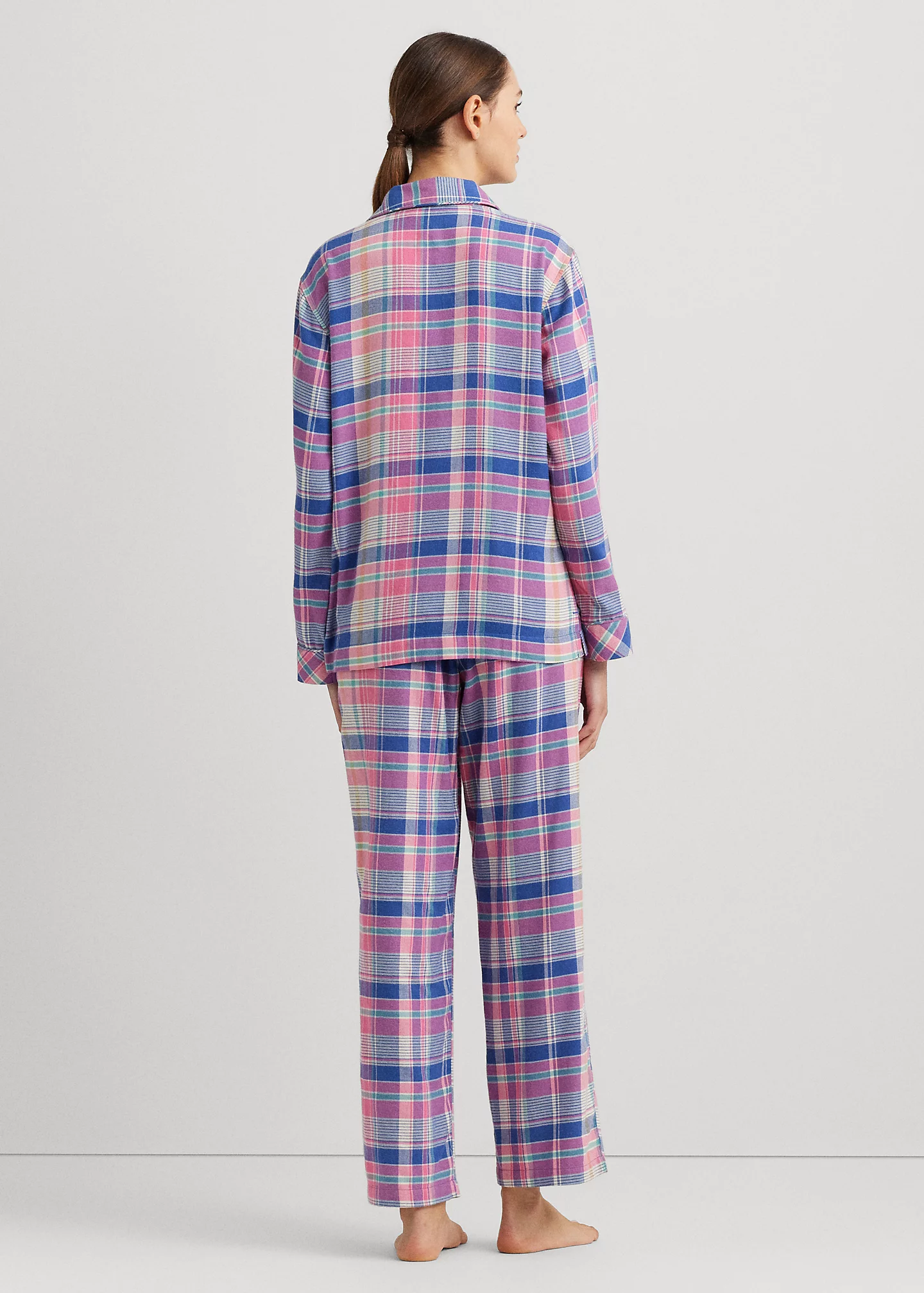 Checked Plaid Brushed Twill Sleep Set