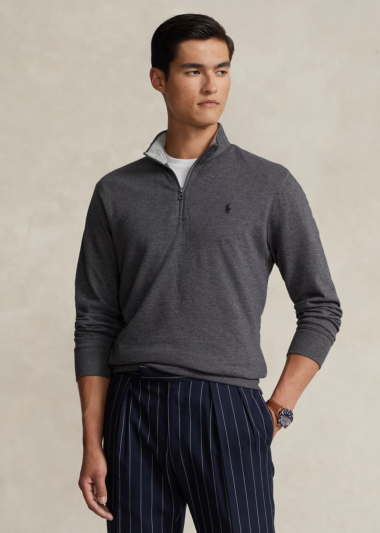 Luxury Jersey Quarter-Zip Pullover
