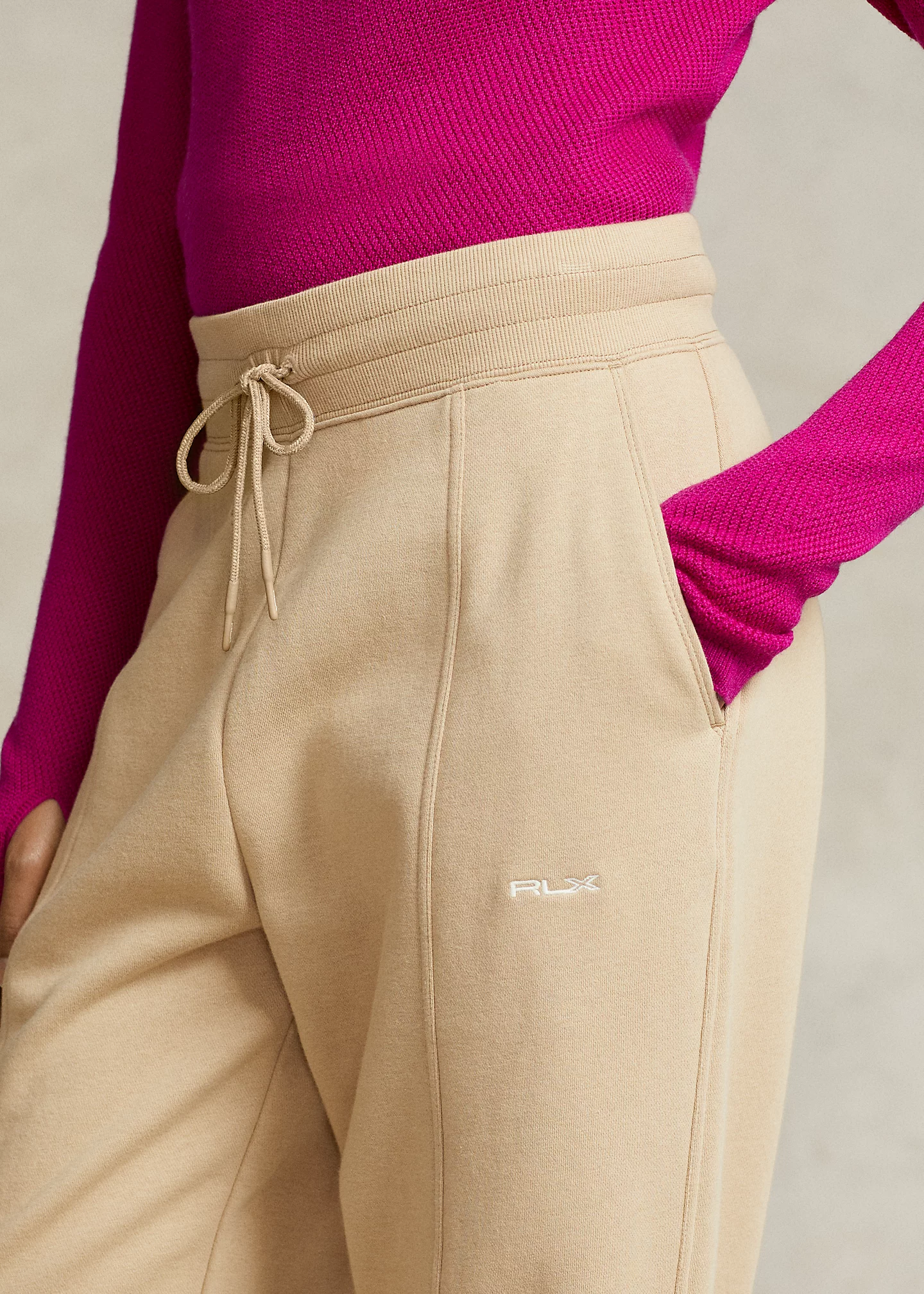 Cotton-Blend-Fleece Carrot Sweatpant