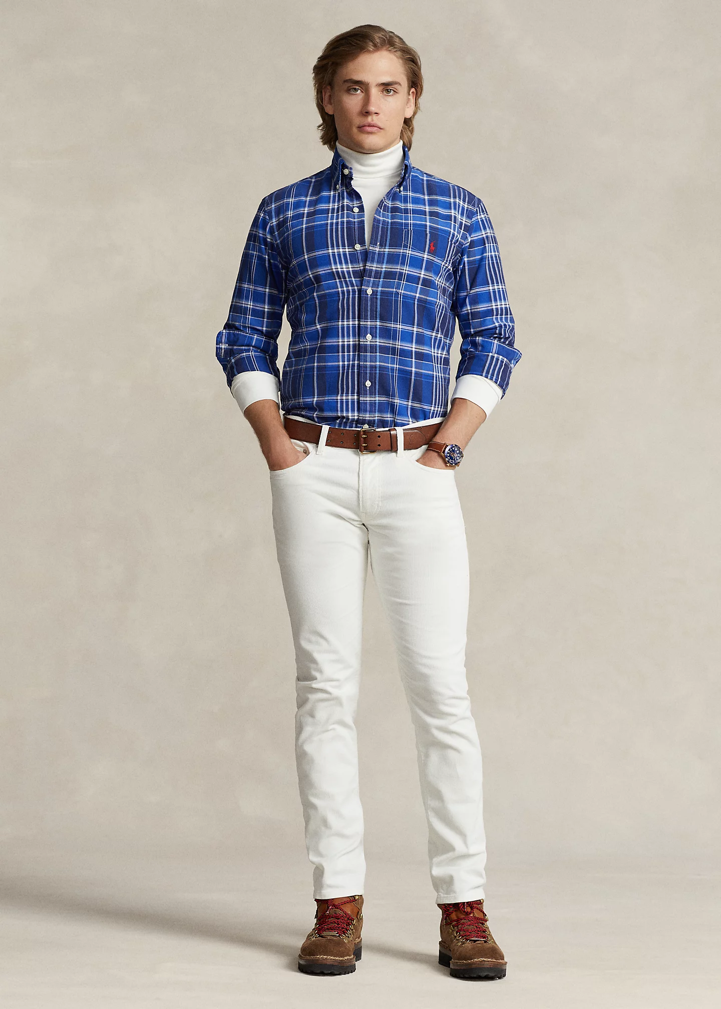 Classic Fit Plaid Oxford Shirt