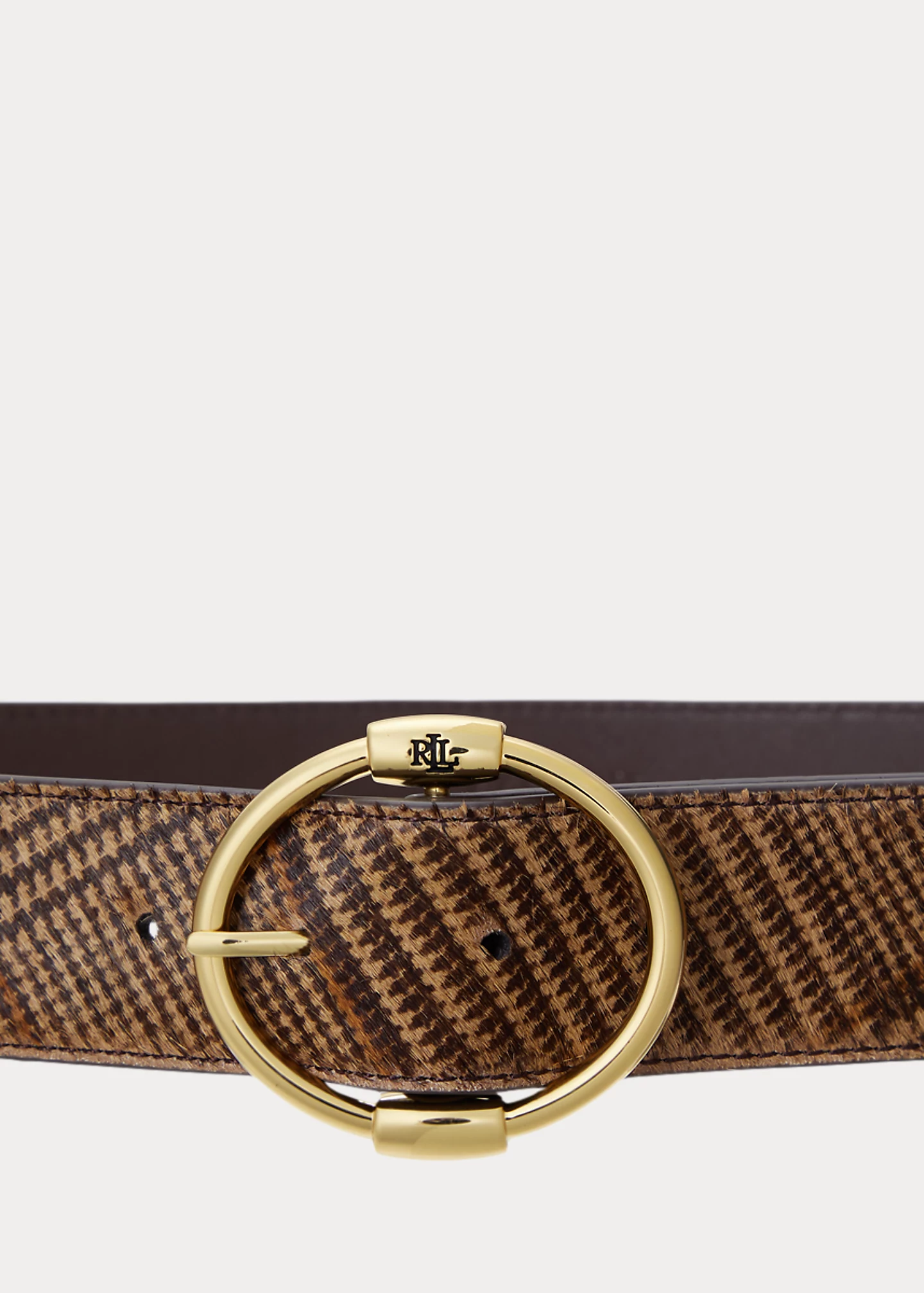 Glen Plaid Haircalf Wide Belt