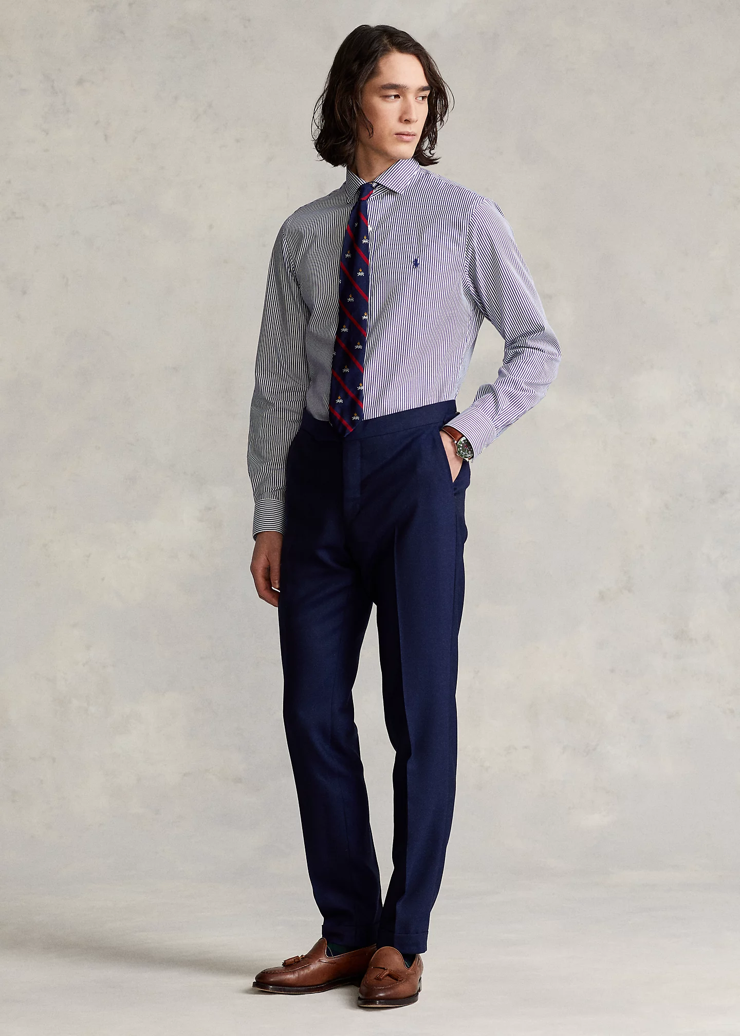 Slim Fit Striped Poplin Shirt