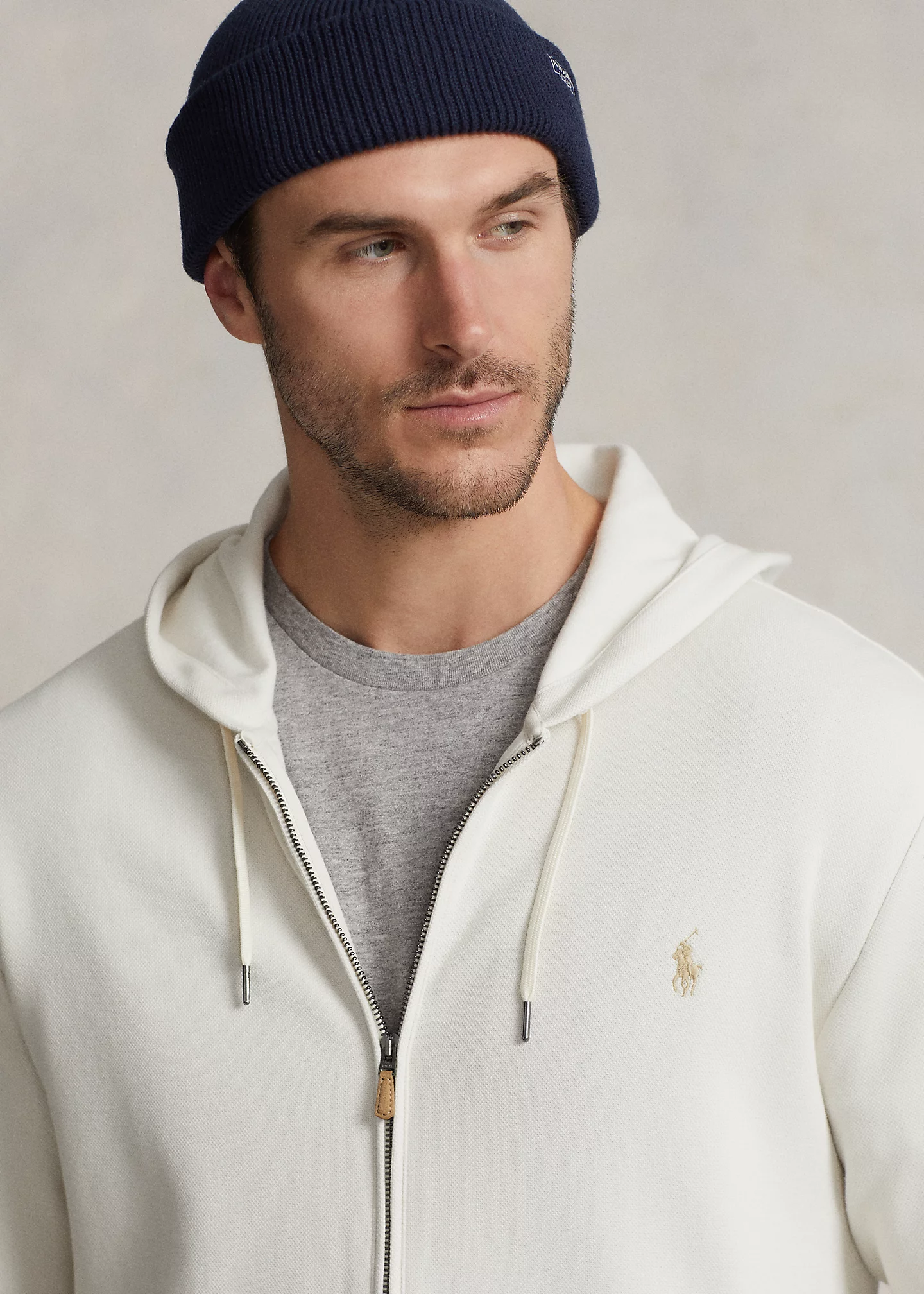 Double-Knit Mesh Full-Zip Hoodie