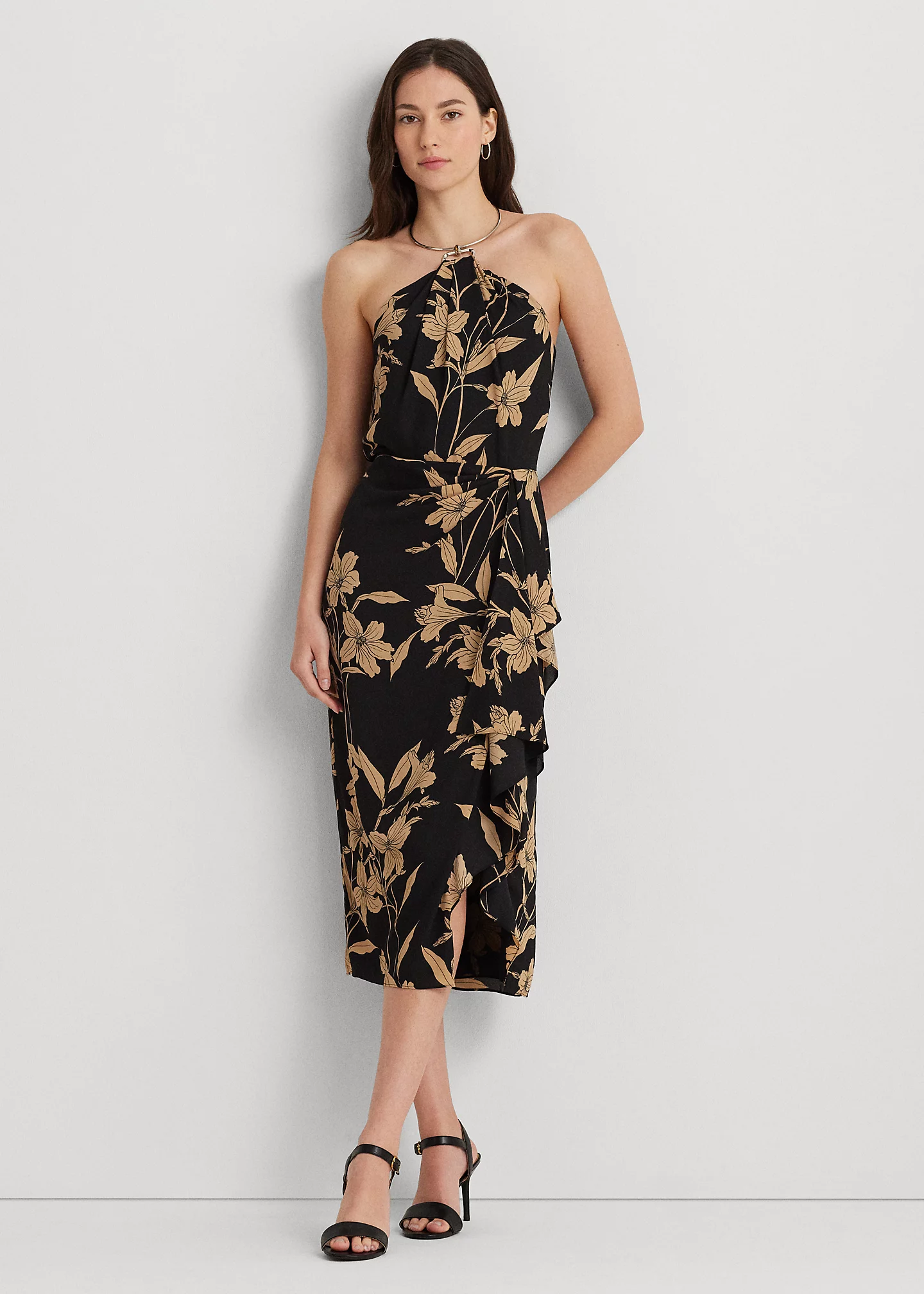 Floral Georgette Halter Dress