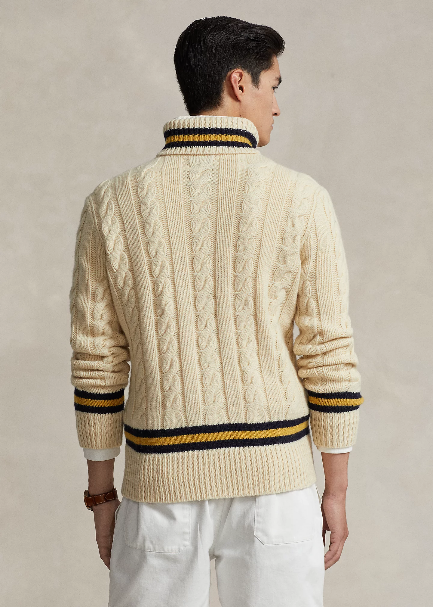 Cable-Knit Wool-Blend Turtleneck Sweater
