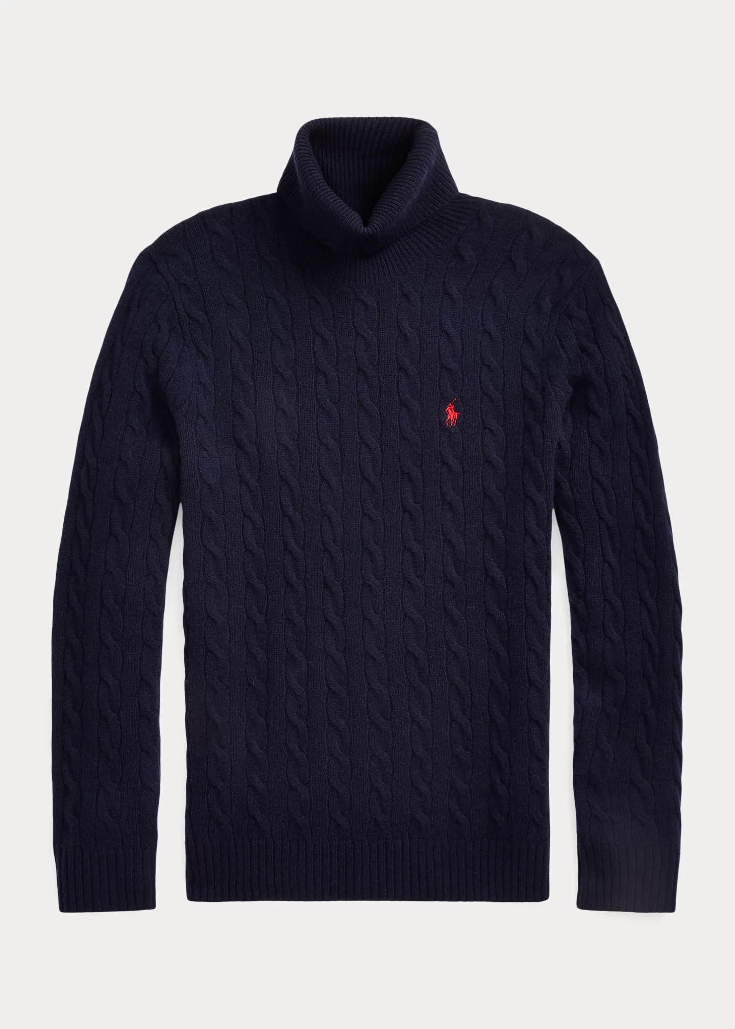 Cable Wool-Cashmere Turtleneck Sweater