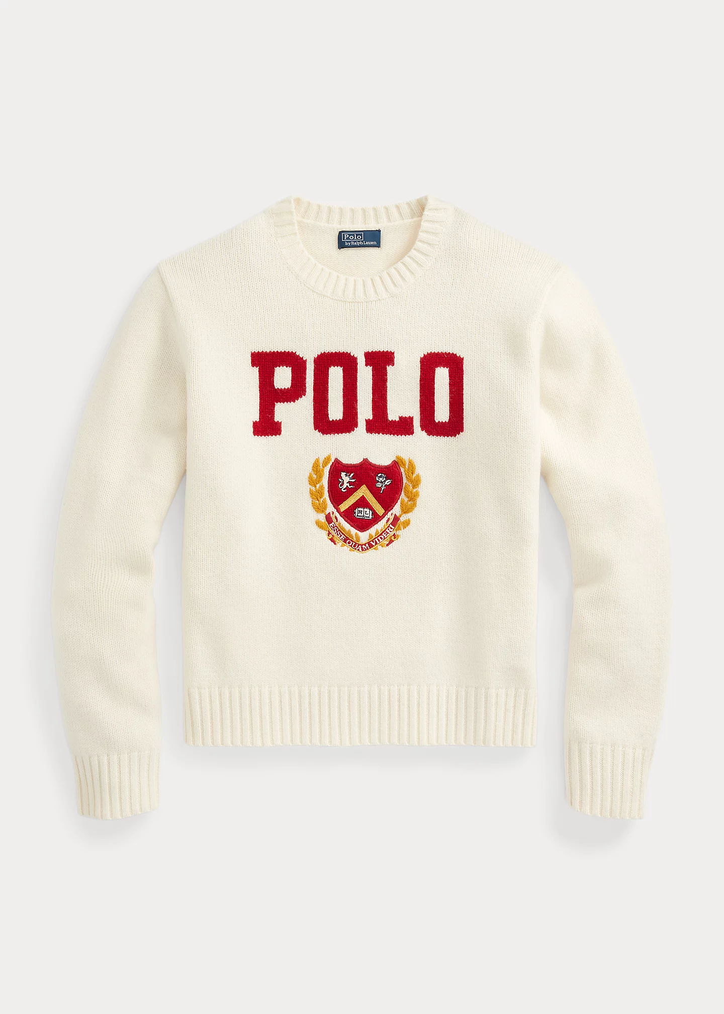 Logo & Crest Wool Crewneck Sweater