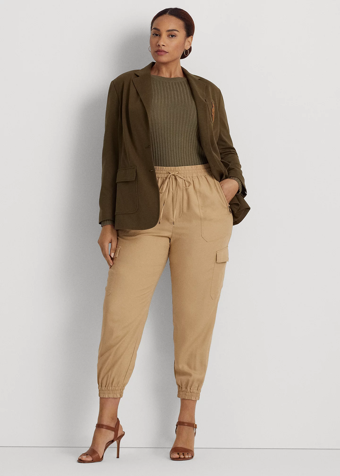 Twill Cargo Ankle Pant