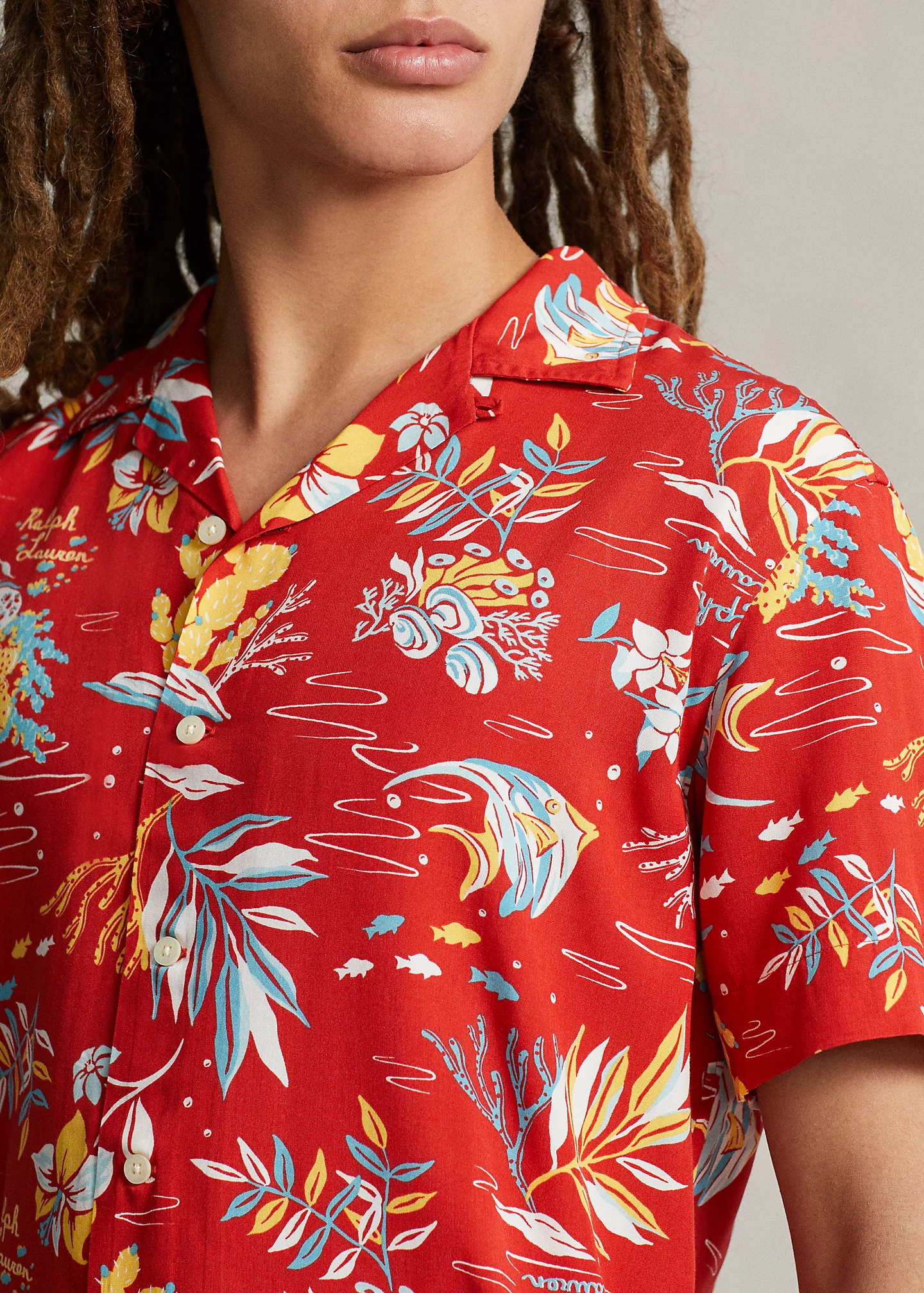Classic Fit Tropical-Print Camp Shirt