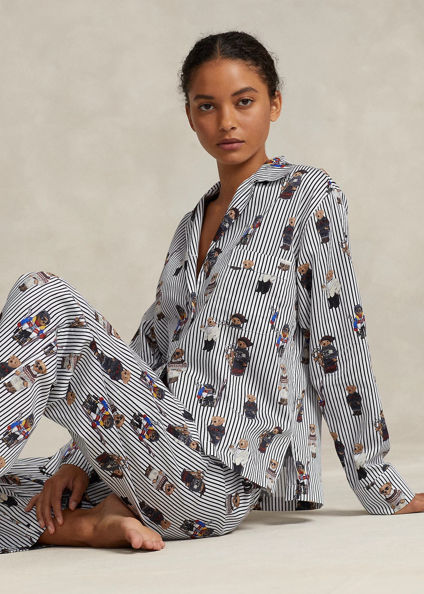 Polo Bear Sateen Pajama Set