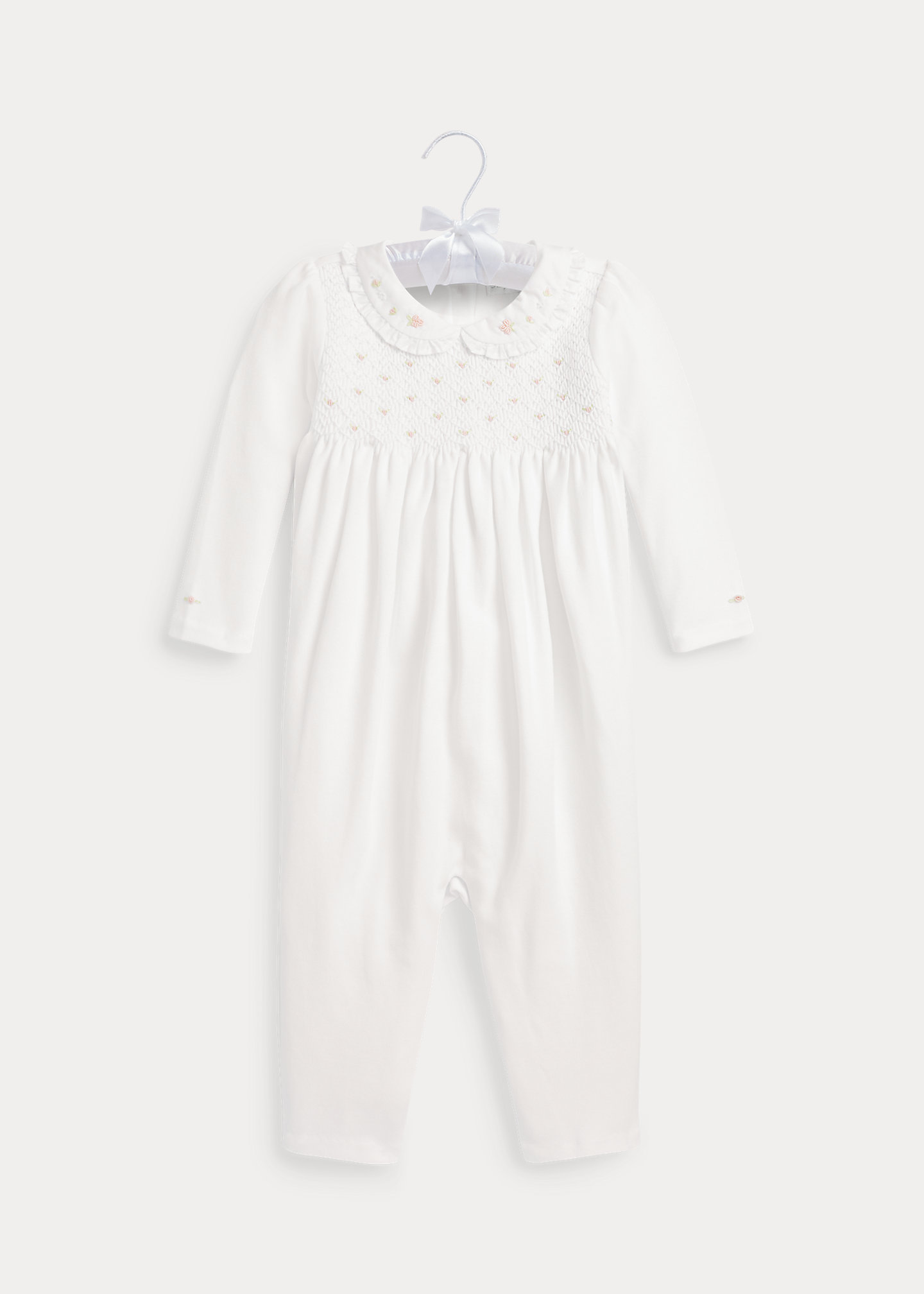 Smocked Organic Cotton Coverall