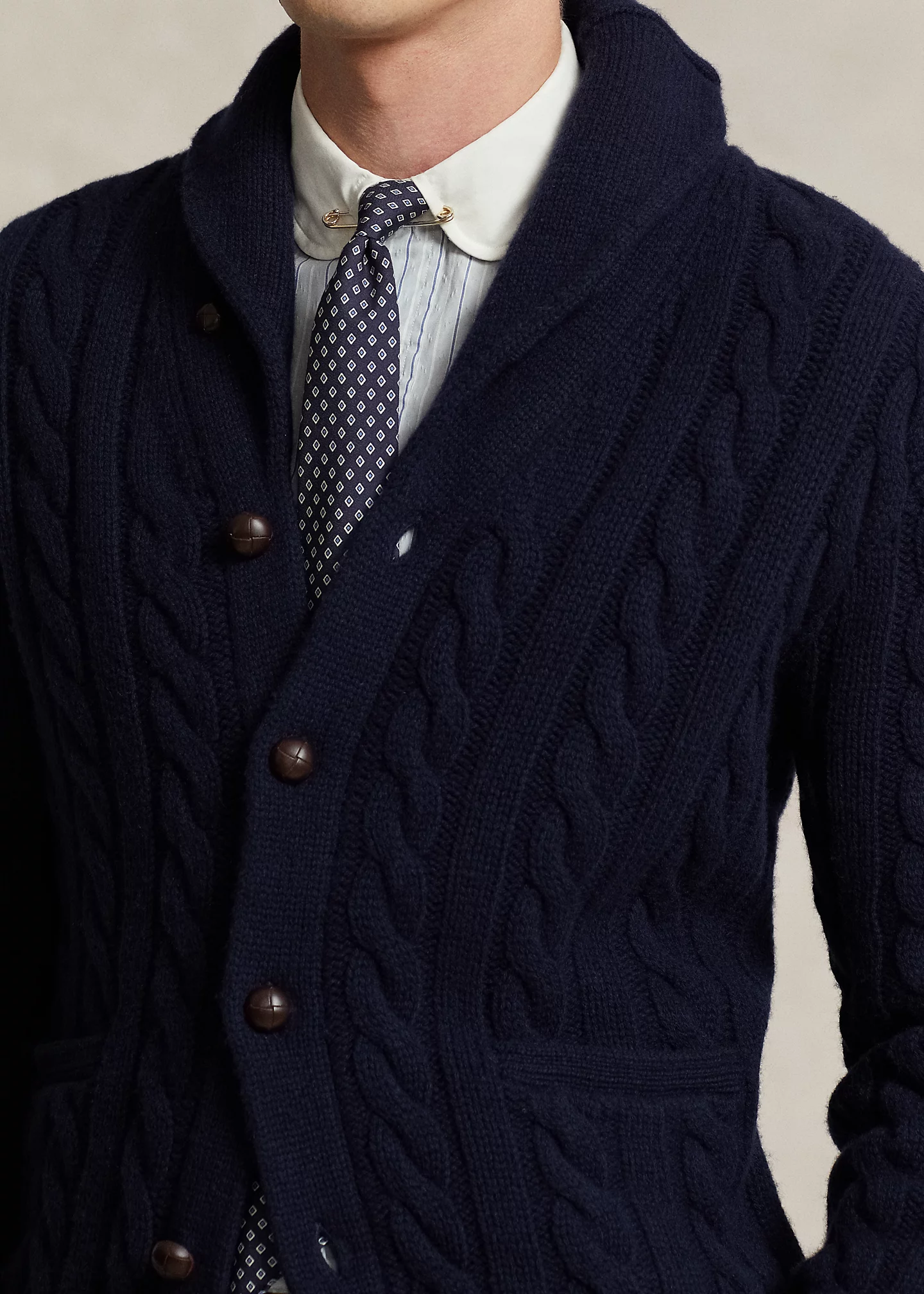 Cable-Knit Wool-Cashmere Cardigan