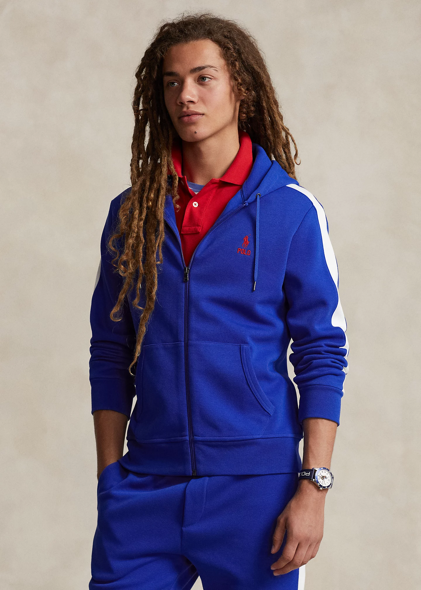 Double-Knit Mesh Full-Zip Hoodie