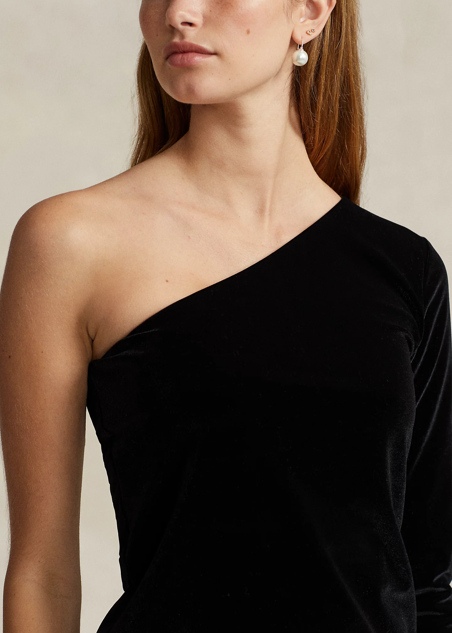 Velvet One-Shoulder Top