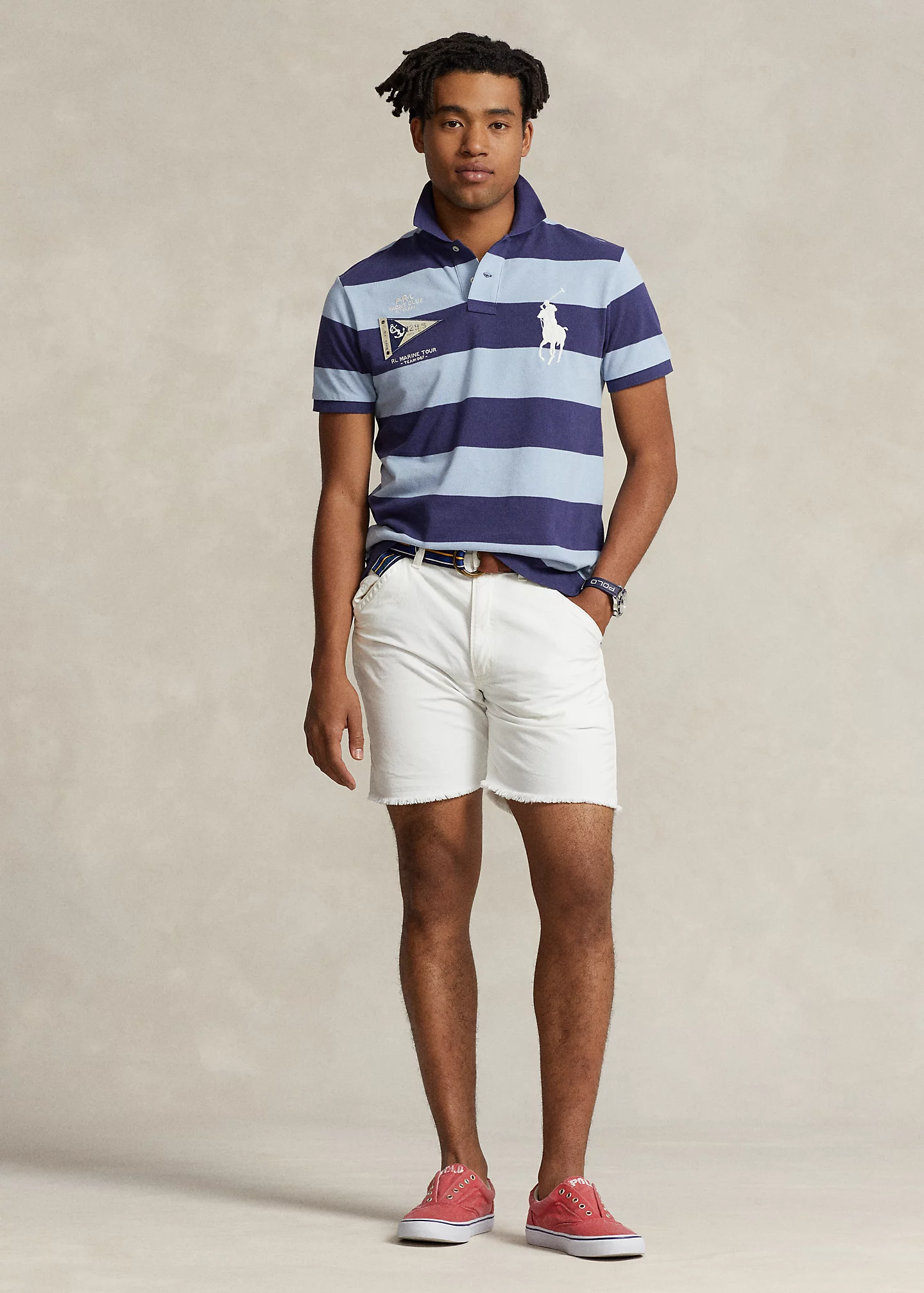 Custom Slim Fit Big Pony Mesh Polo Shirt