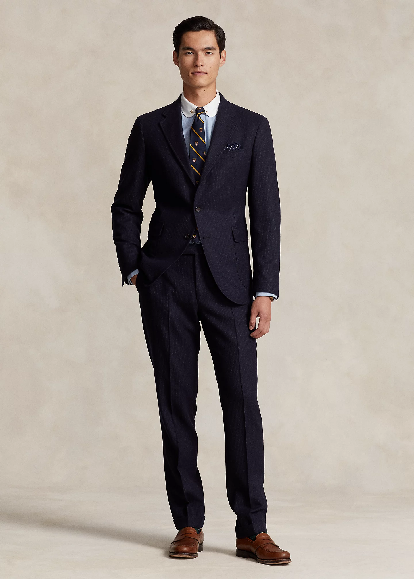 Polo Tailored Pinstripe Wool Twill Suit
