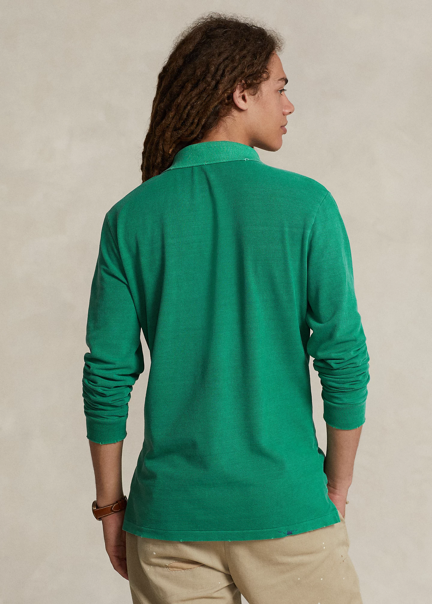 Classic Fit Garment-Dyed Mesh Polo Shirt