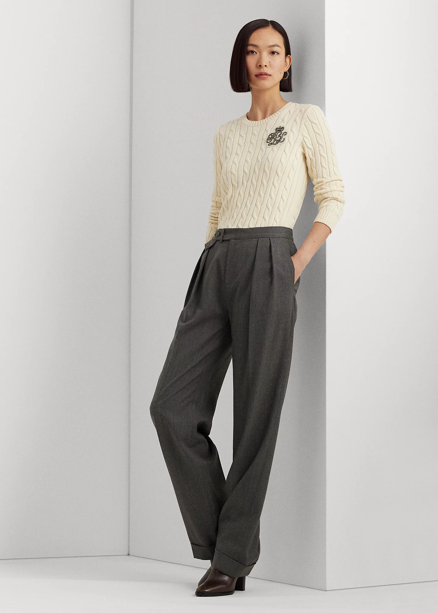 Bullion Cable-Knit Cotton Sweater