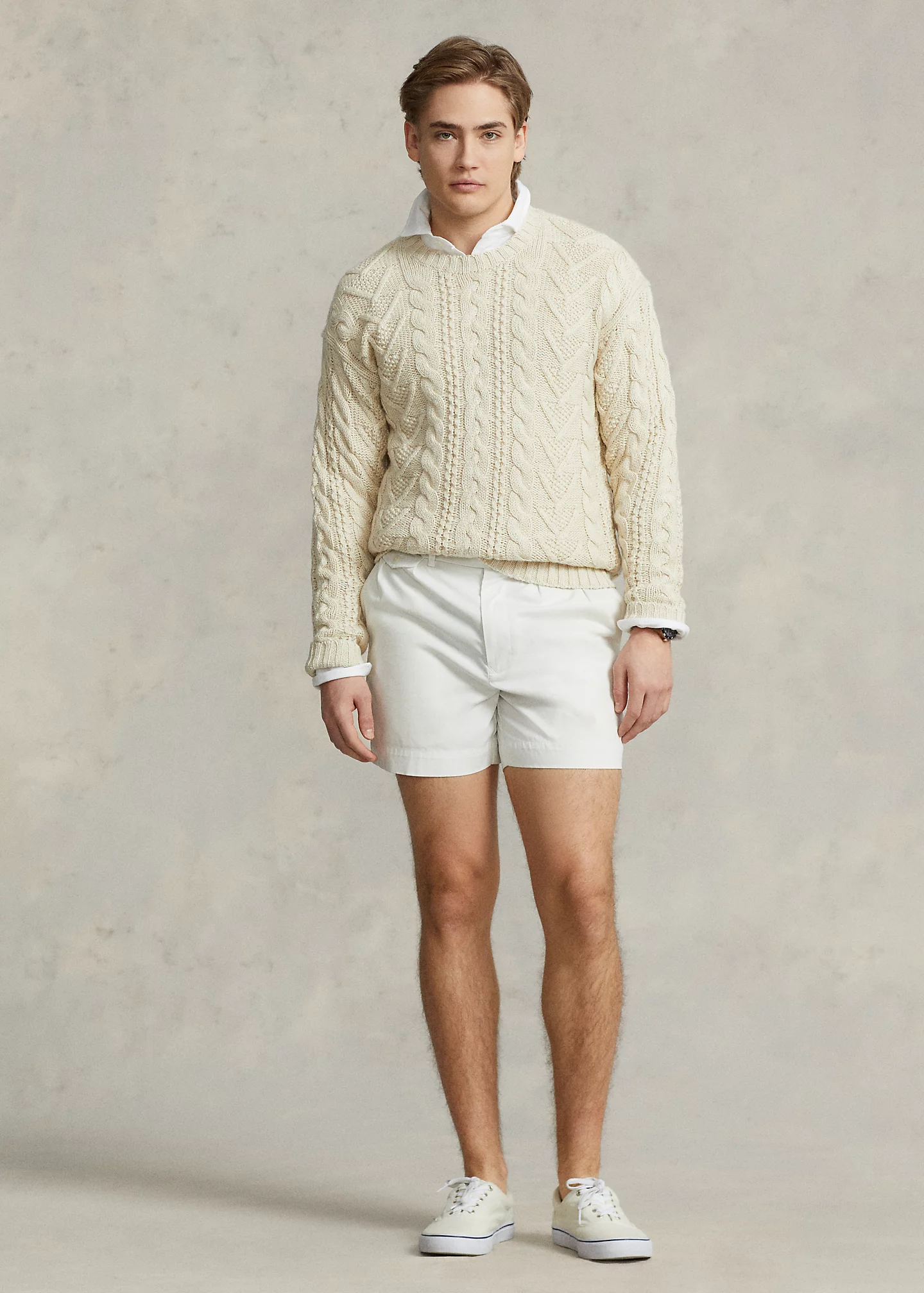 Cotton-Blend Fisherman’s Sweater