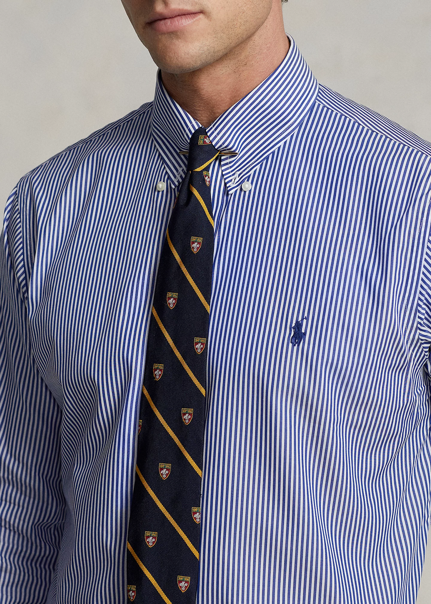 Classic Fit Striped Poplin Shirt