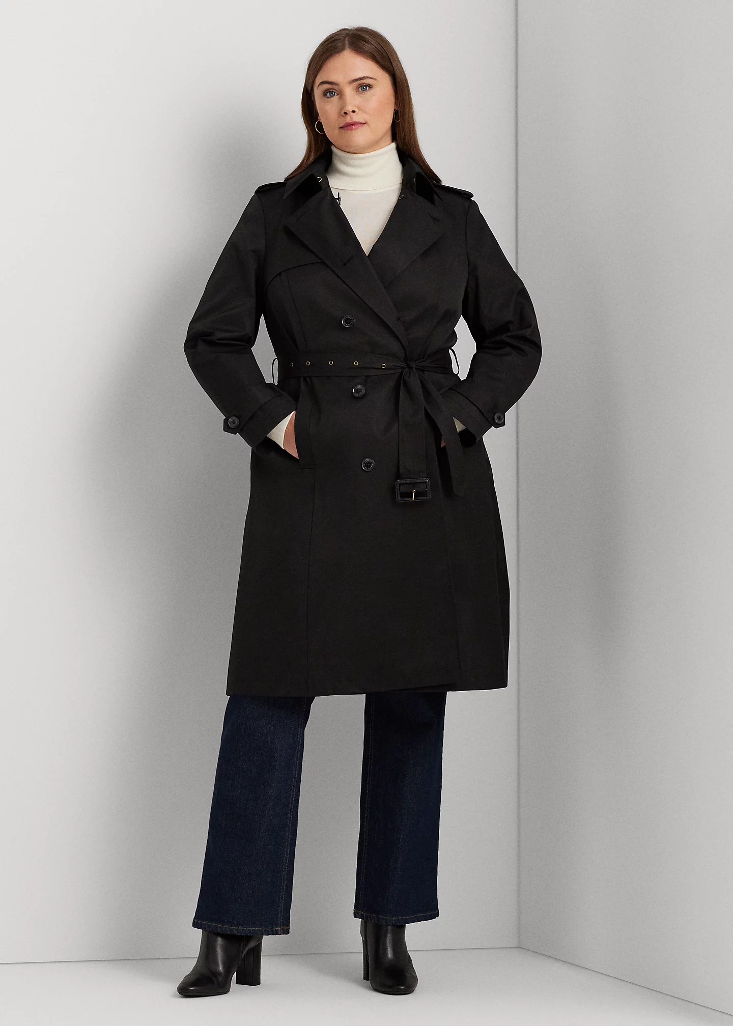 Double-Breasted Cotton-Blend Trench Coat