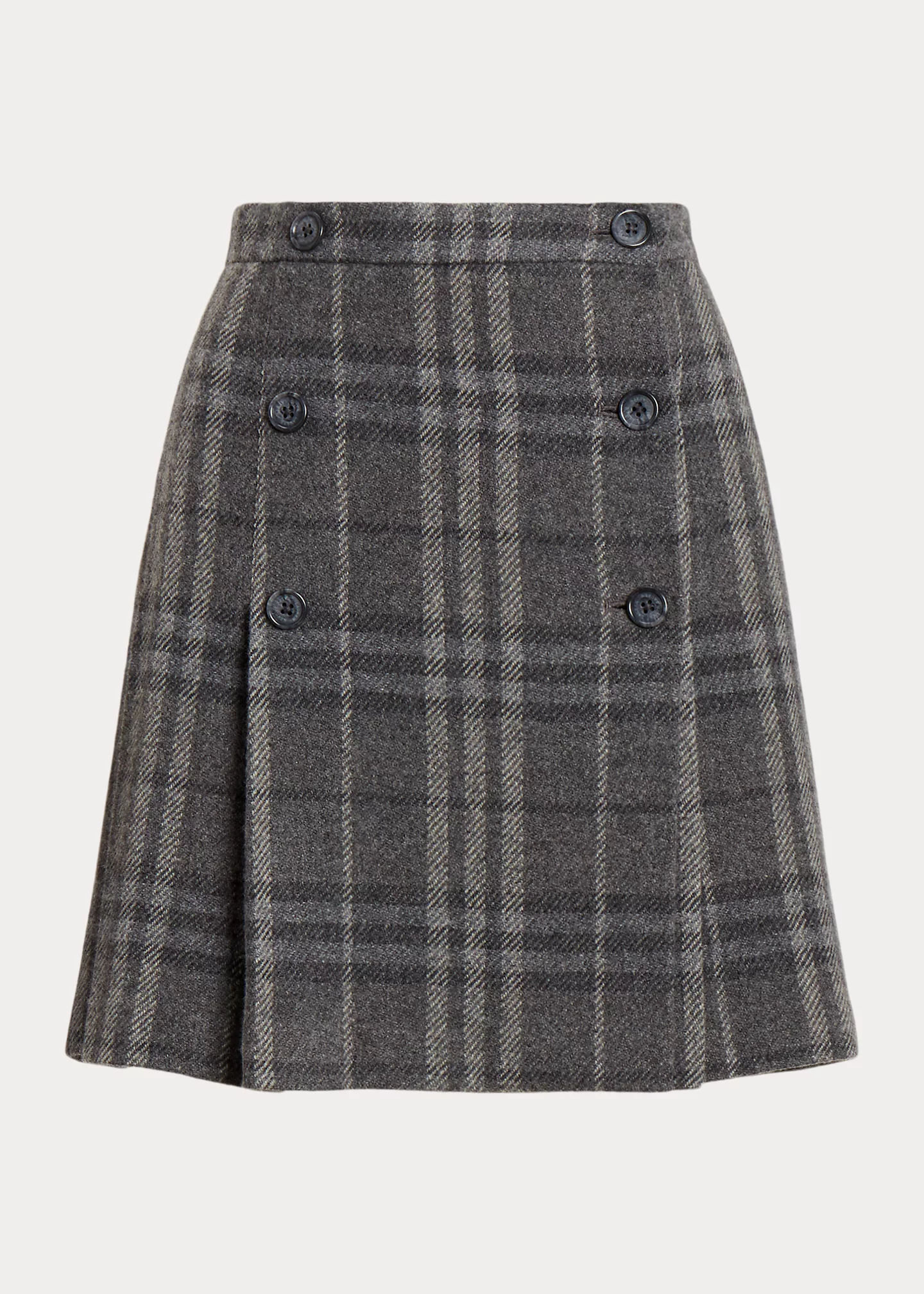 Plaid Pleated Wool-Blend Tweed Miniskirt