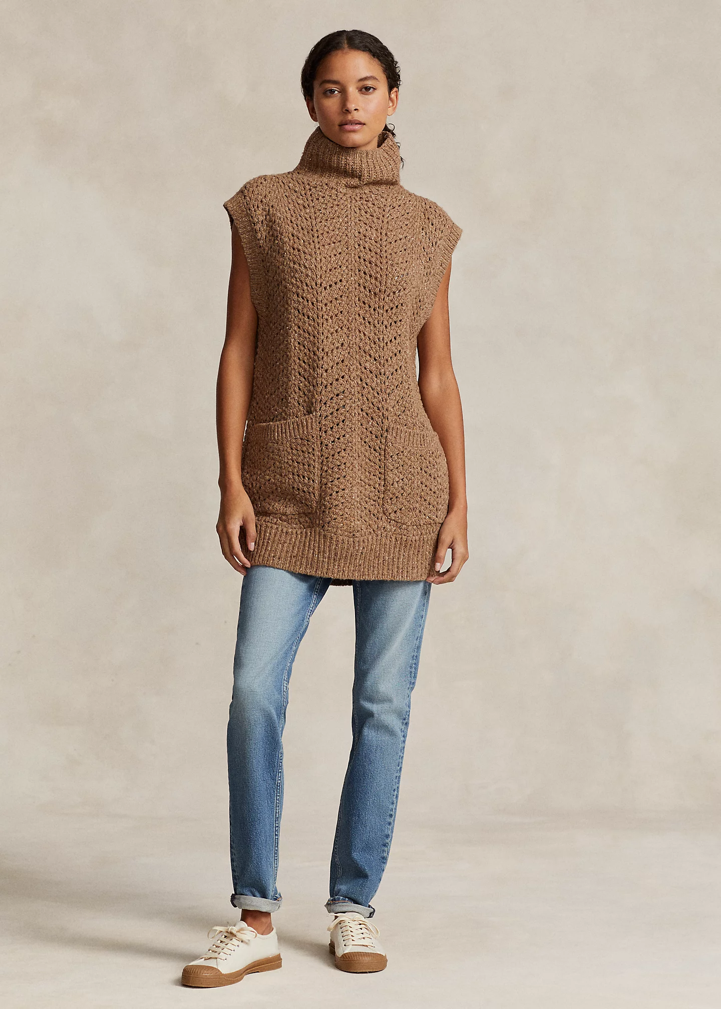 Donegal Wool-Blend Funnelneck Sweater