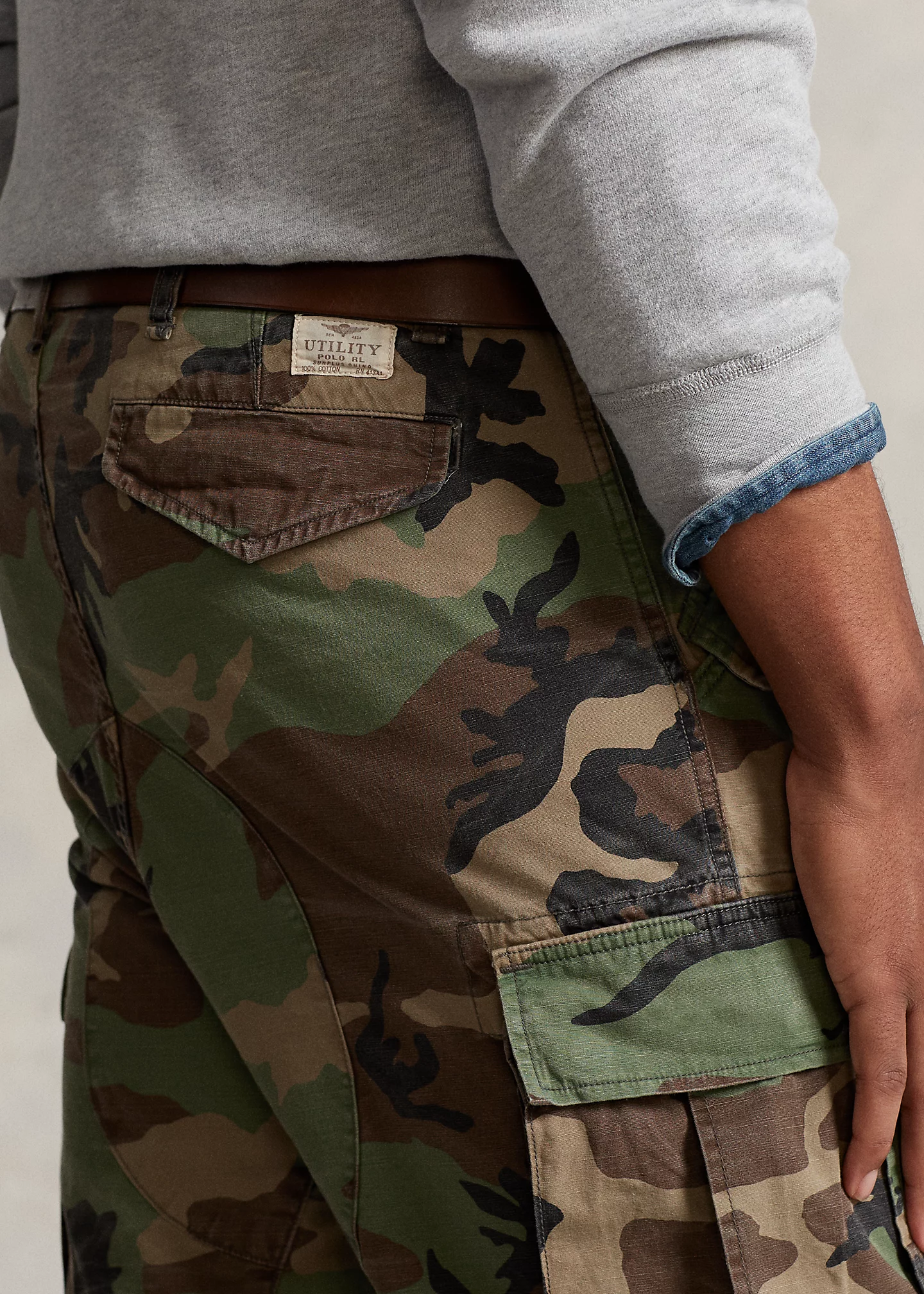 Classic Fit Camo Canvas Cargo Pant