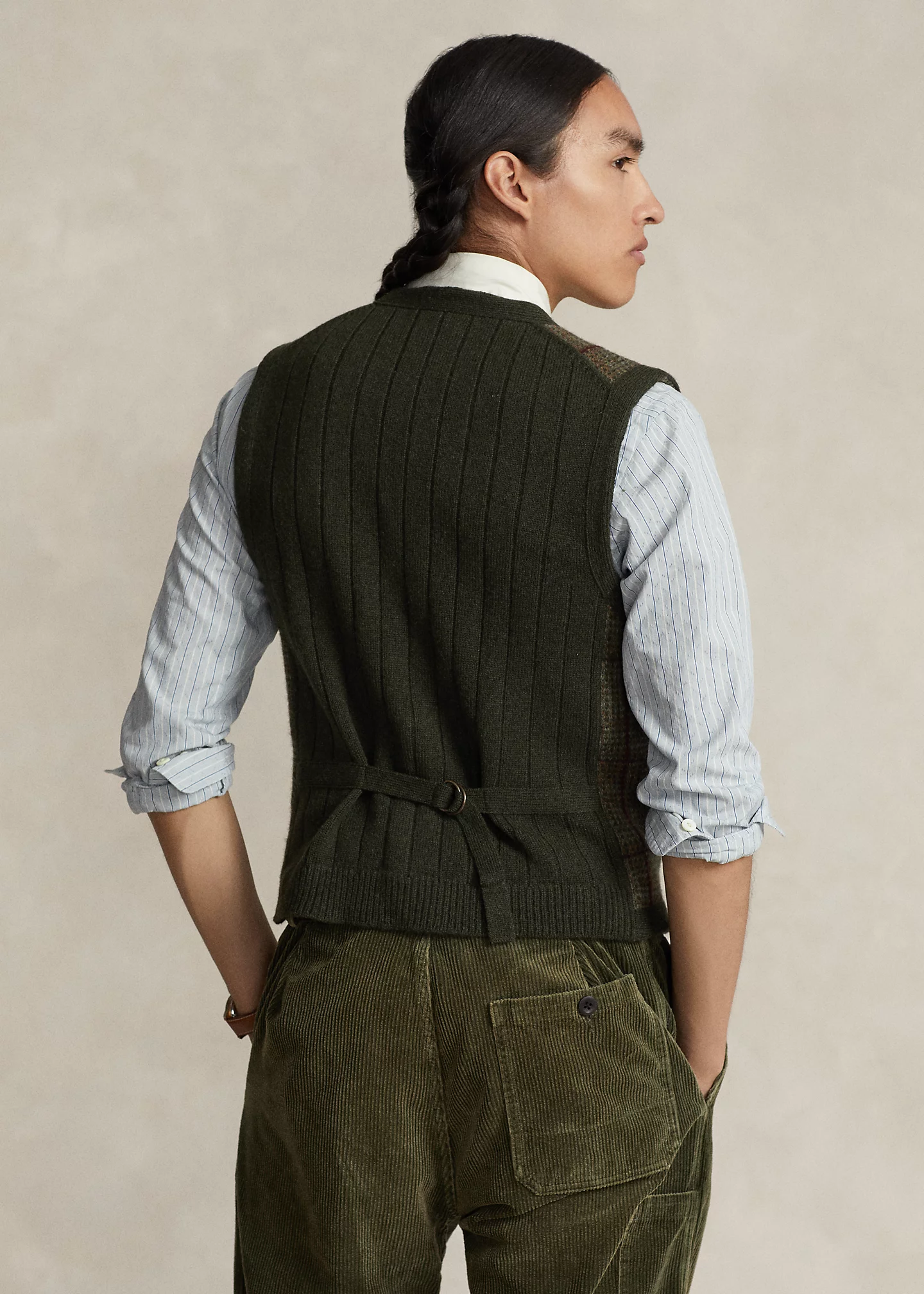 Windowpane Wool Sweater Vest