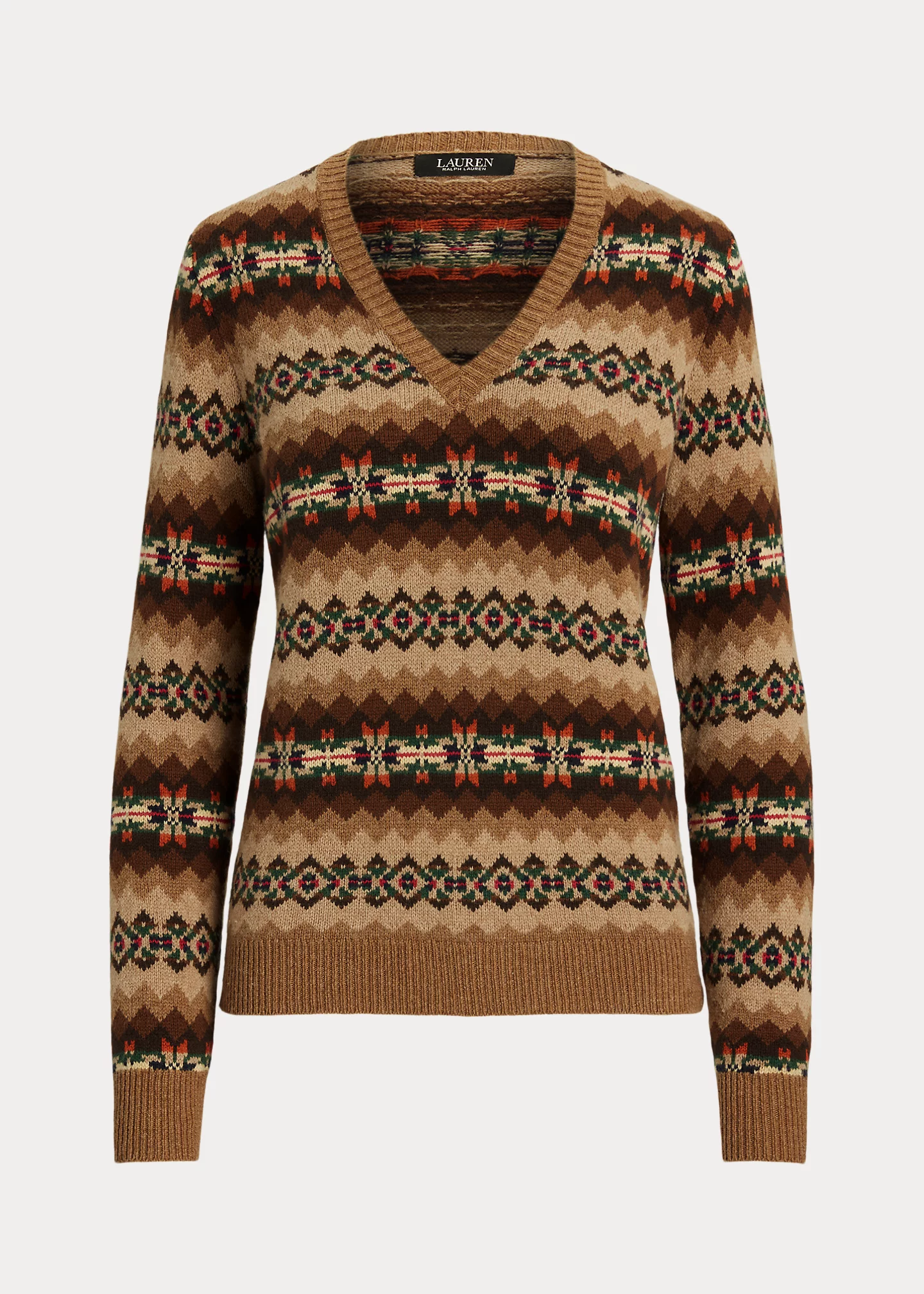 Fair Isle Wool-Blend V-Neck Sweater