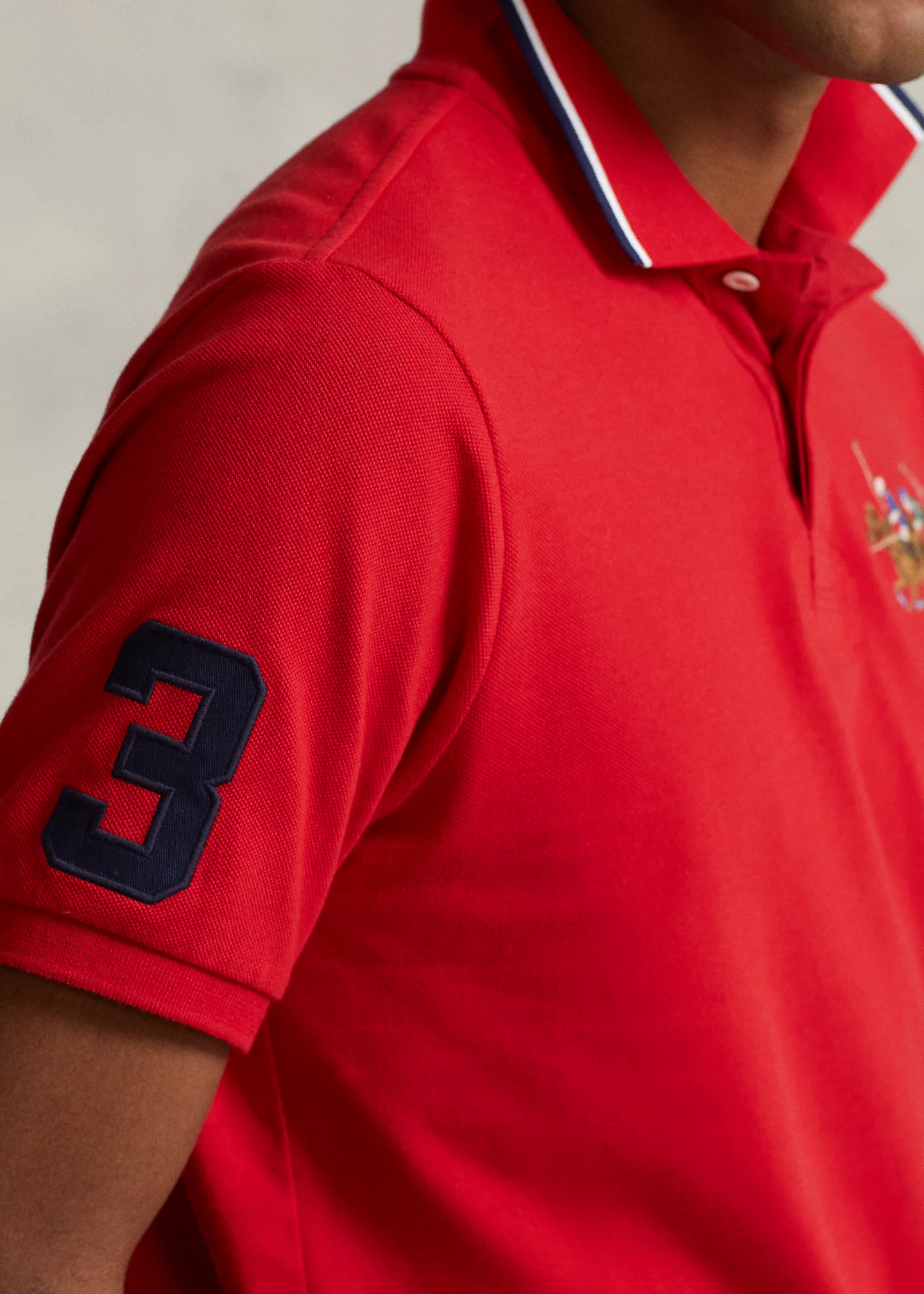 Classic Fit Triple-Pony Mesh Polo Shirt