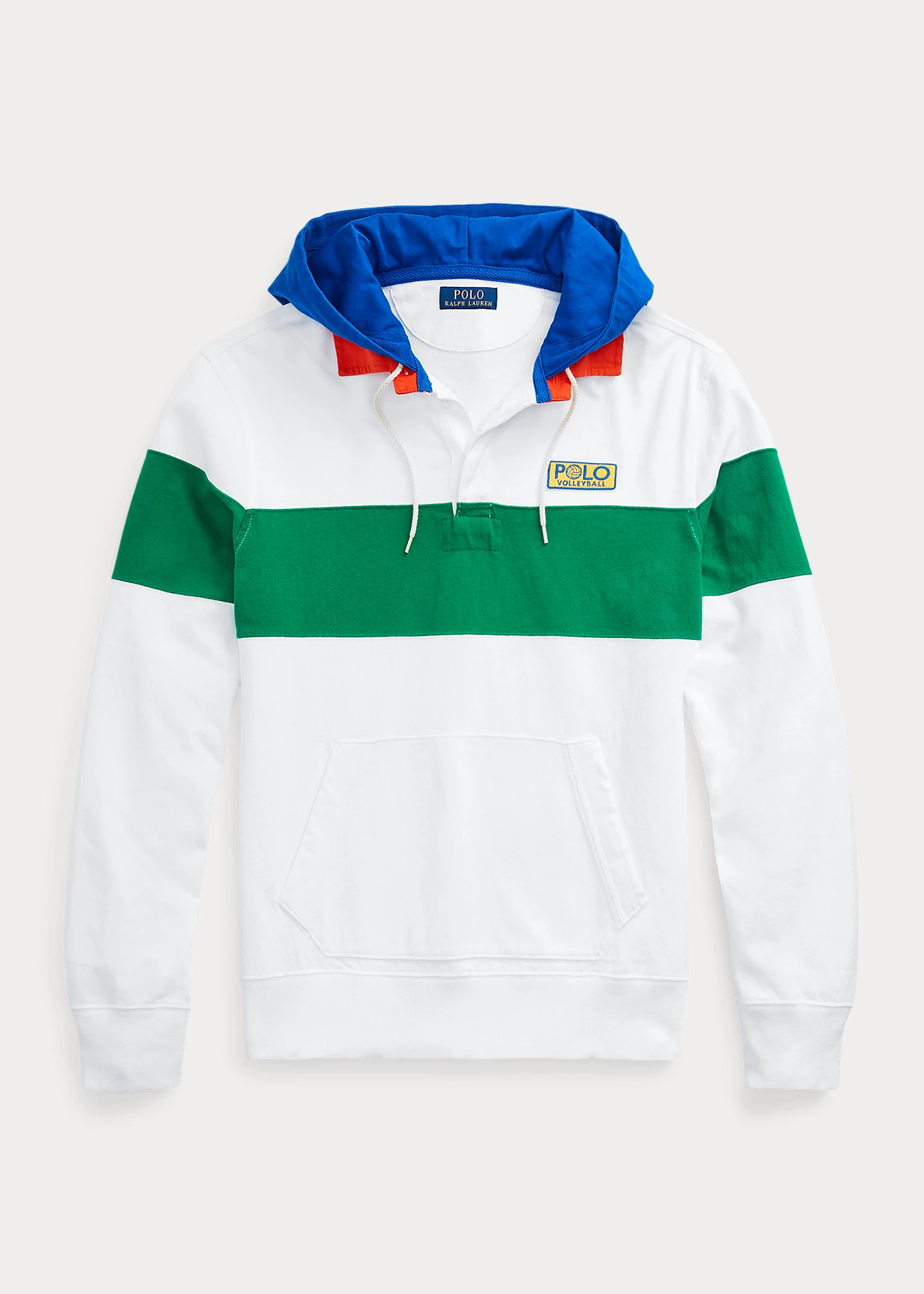 Classic Fit Jersey Hooded Rugby Shirt