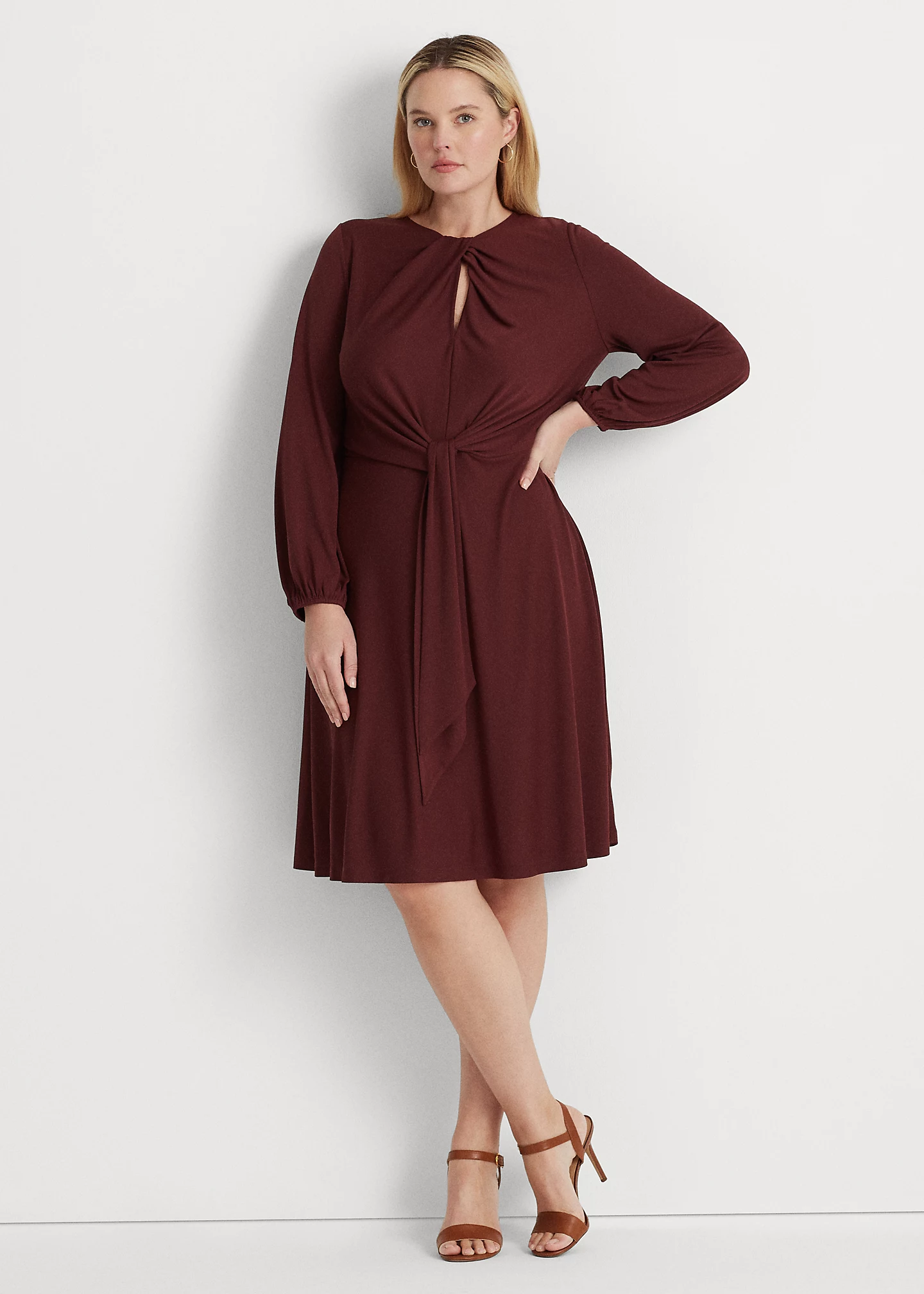 Tie-Front Stretch Jersey Dress