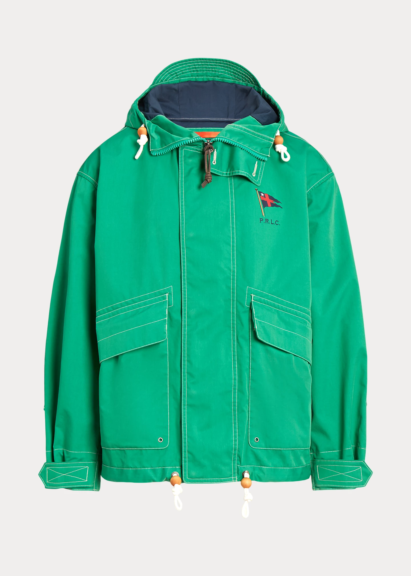 Water-Repellent Twill Hooded Jacket