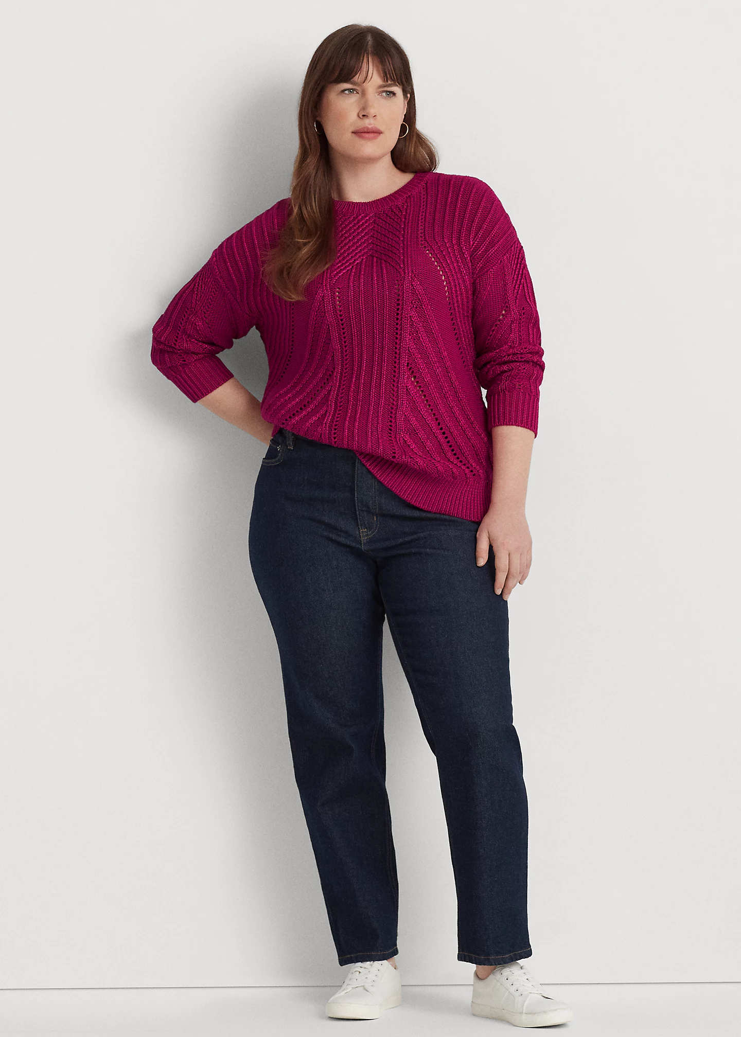 Pointelle-Knit Cotton-Blend Sweater