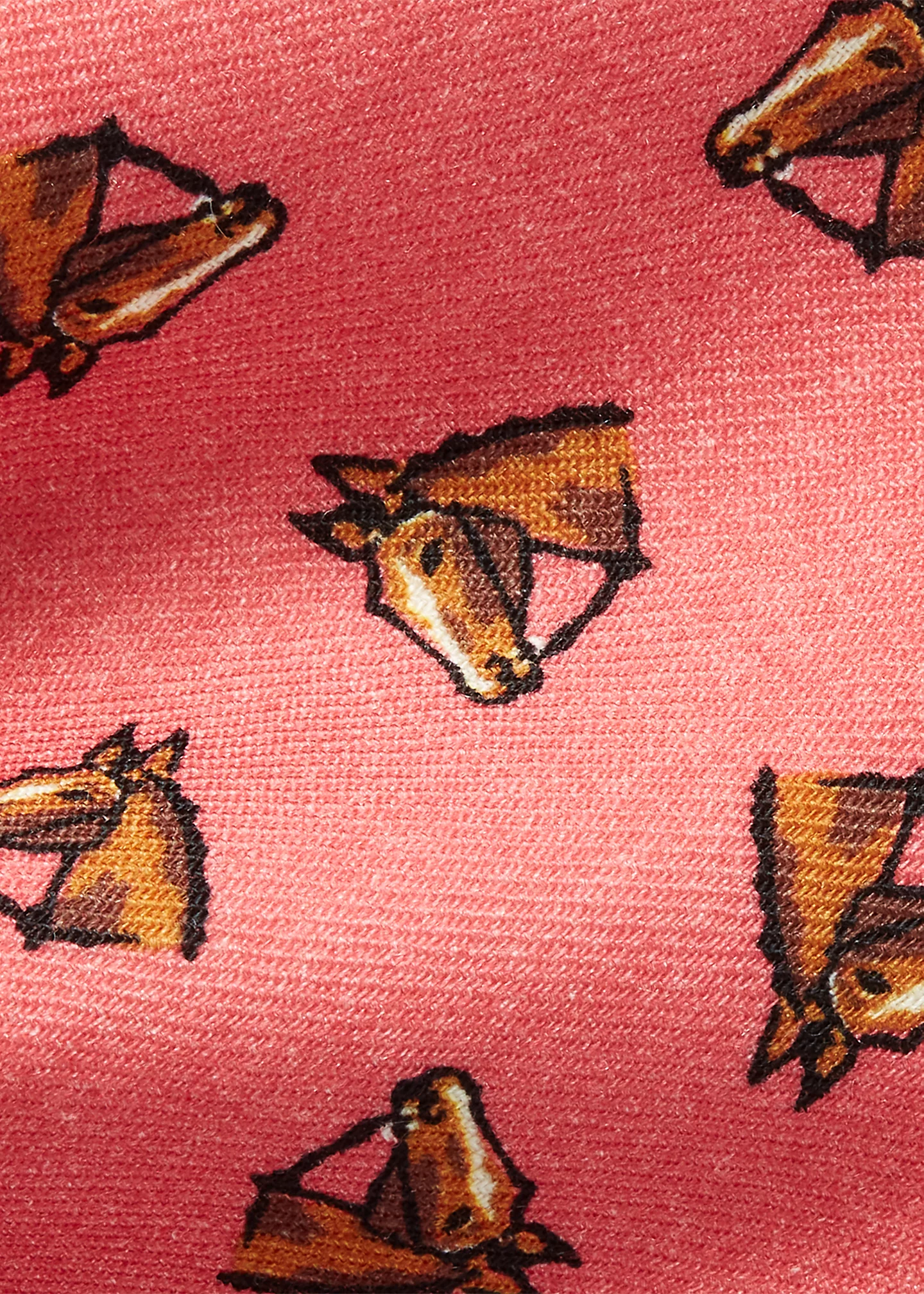 Horse-Head–Print Wool Challis Tie