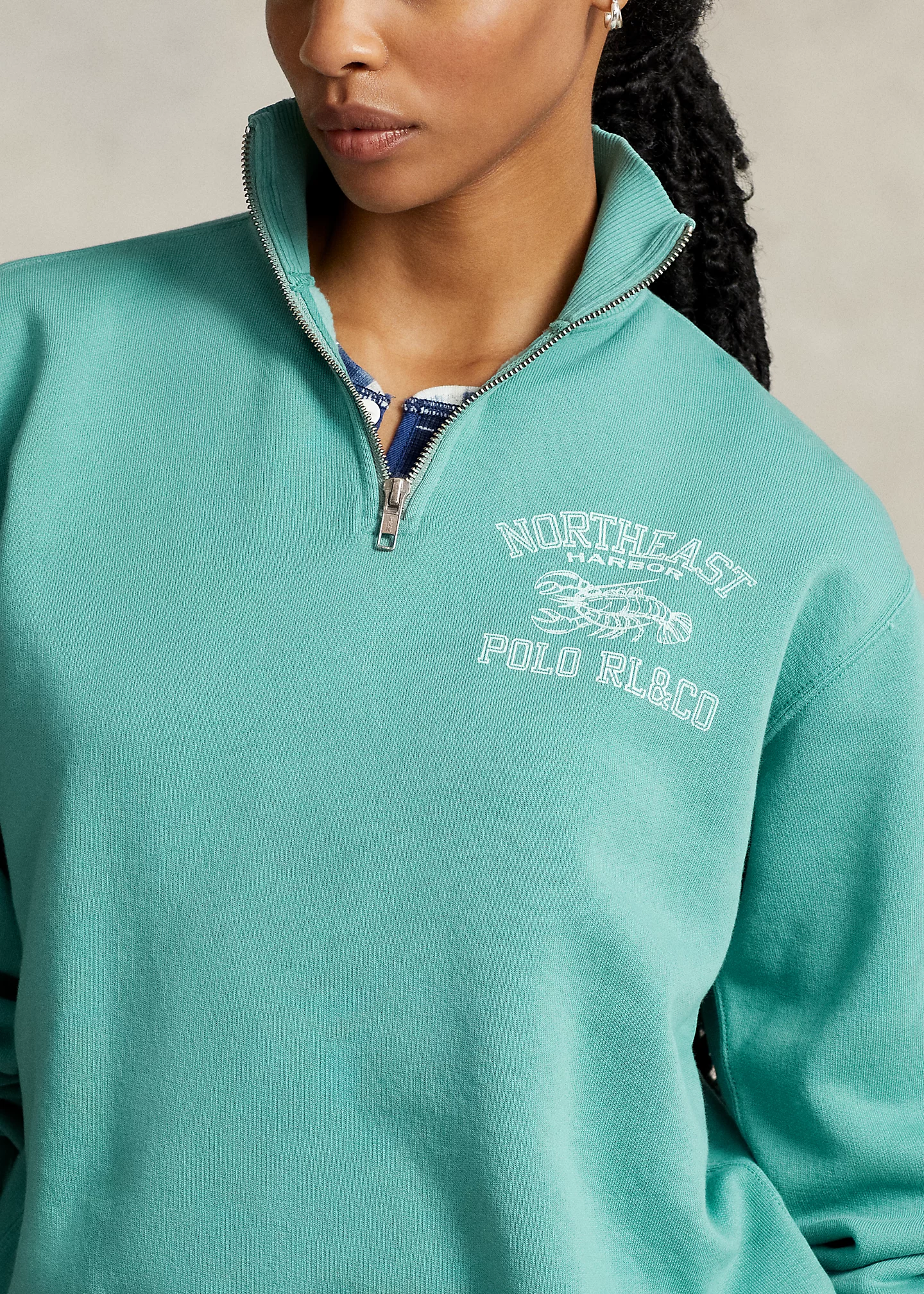 Coastal Logo Fleece Quarter-Zip Pullover