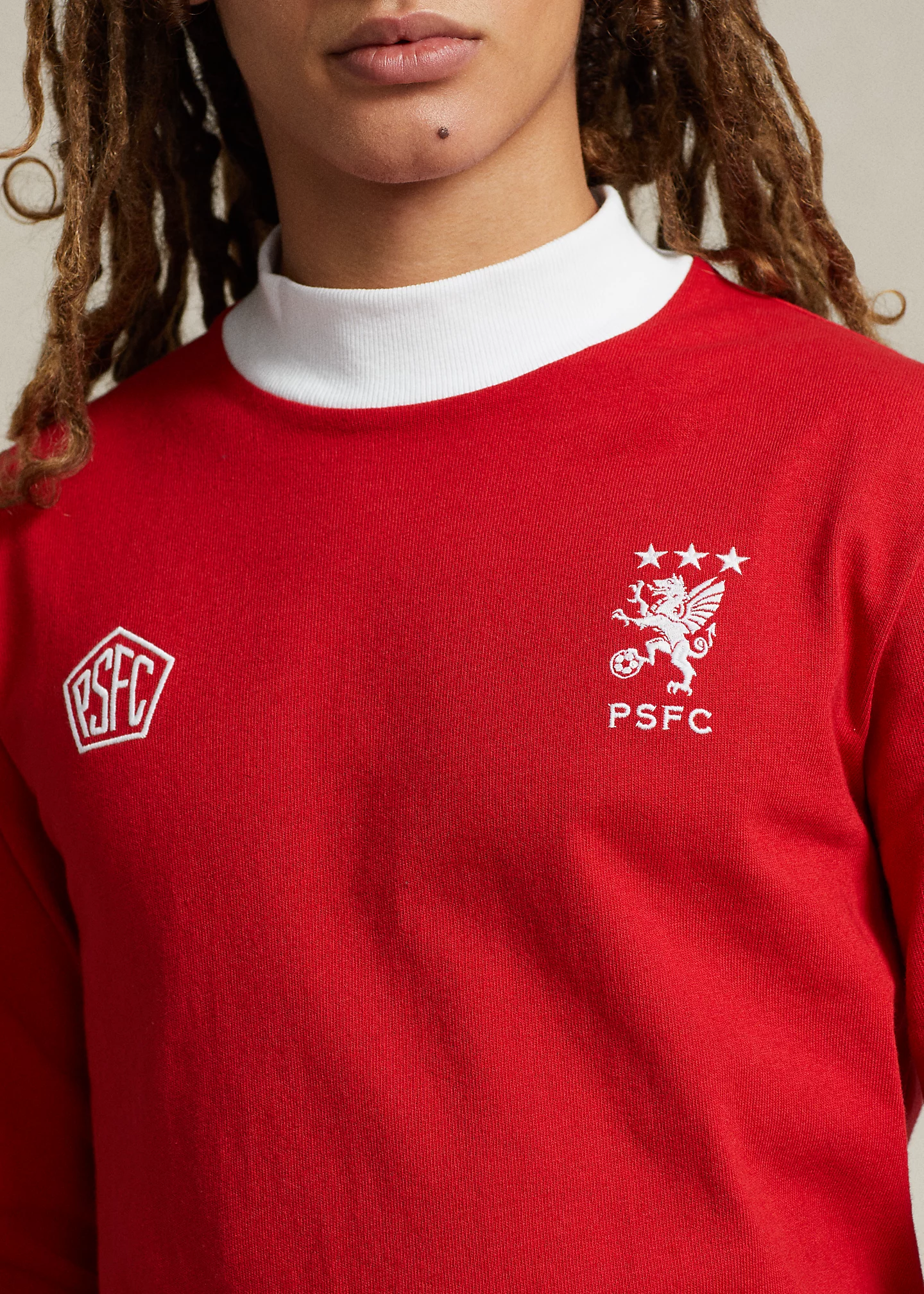 Jersey Graphic Mockneck Pullover