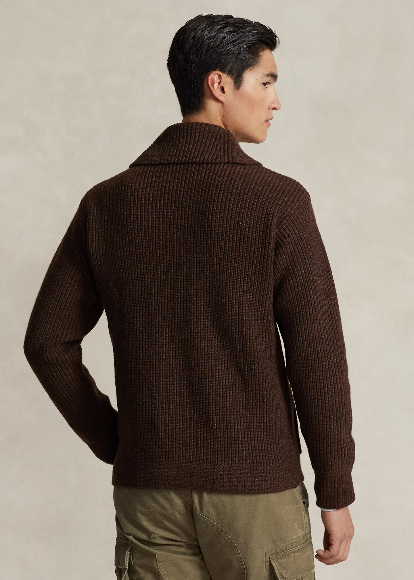 Wool-Blend Shawl-Collar Cardigan