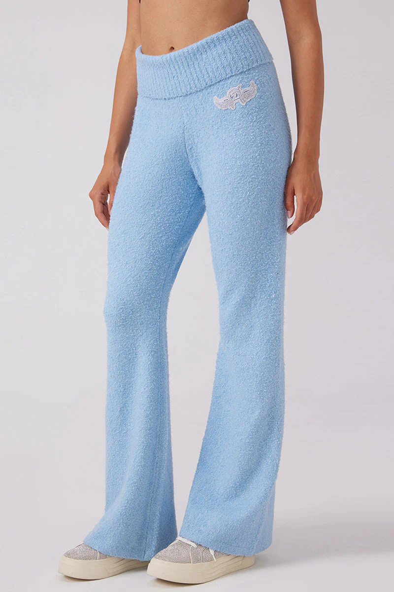 Angel Couture Knit Fold Over Wide Leg Pants