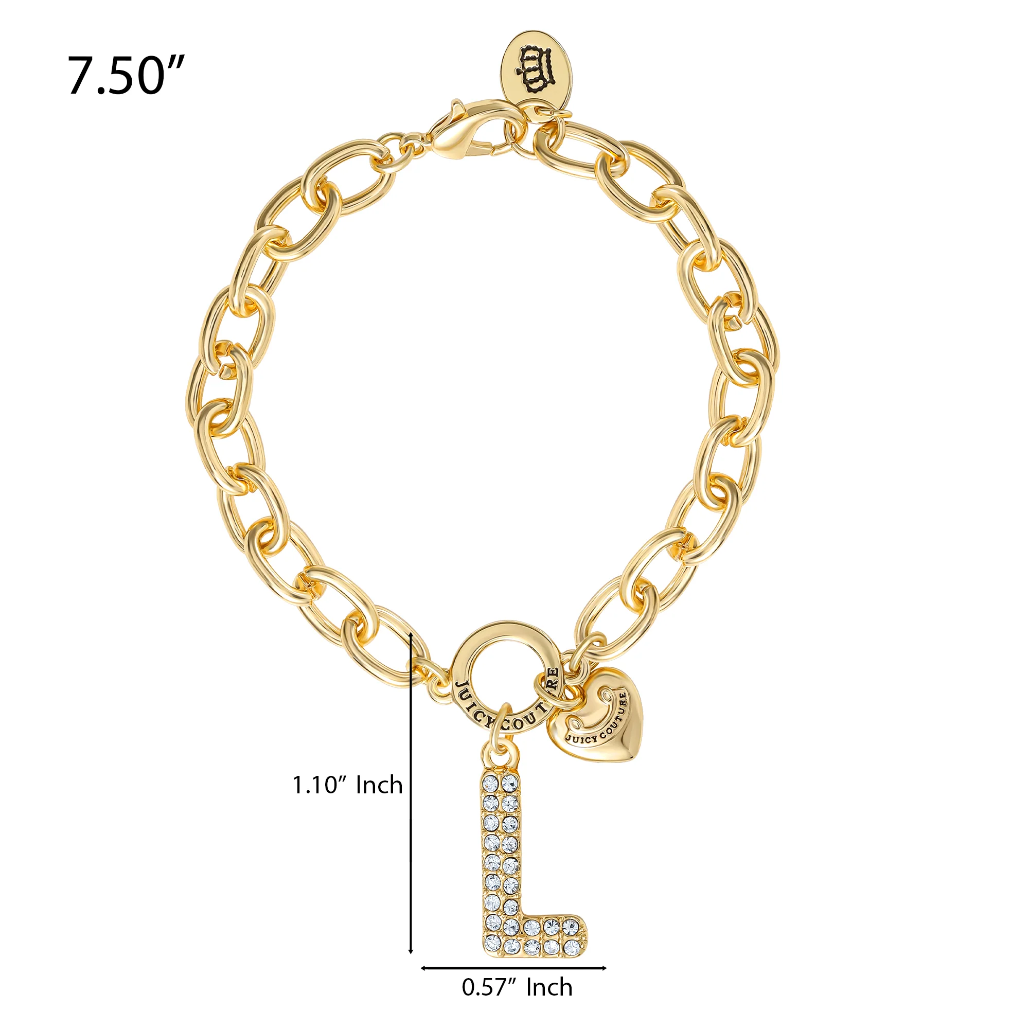 Pavé Initial Charm Bracelet, Letter L