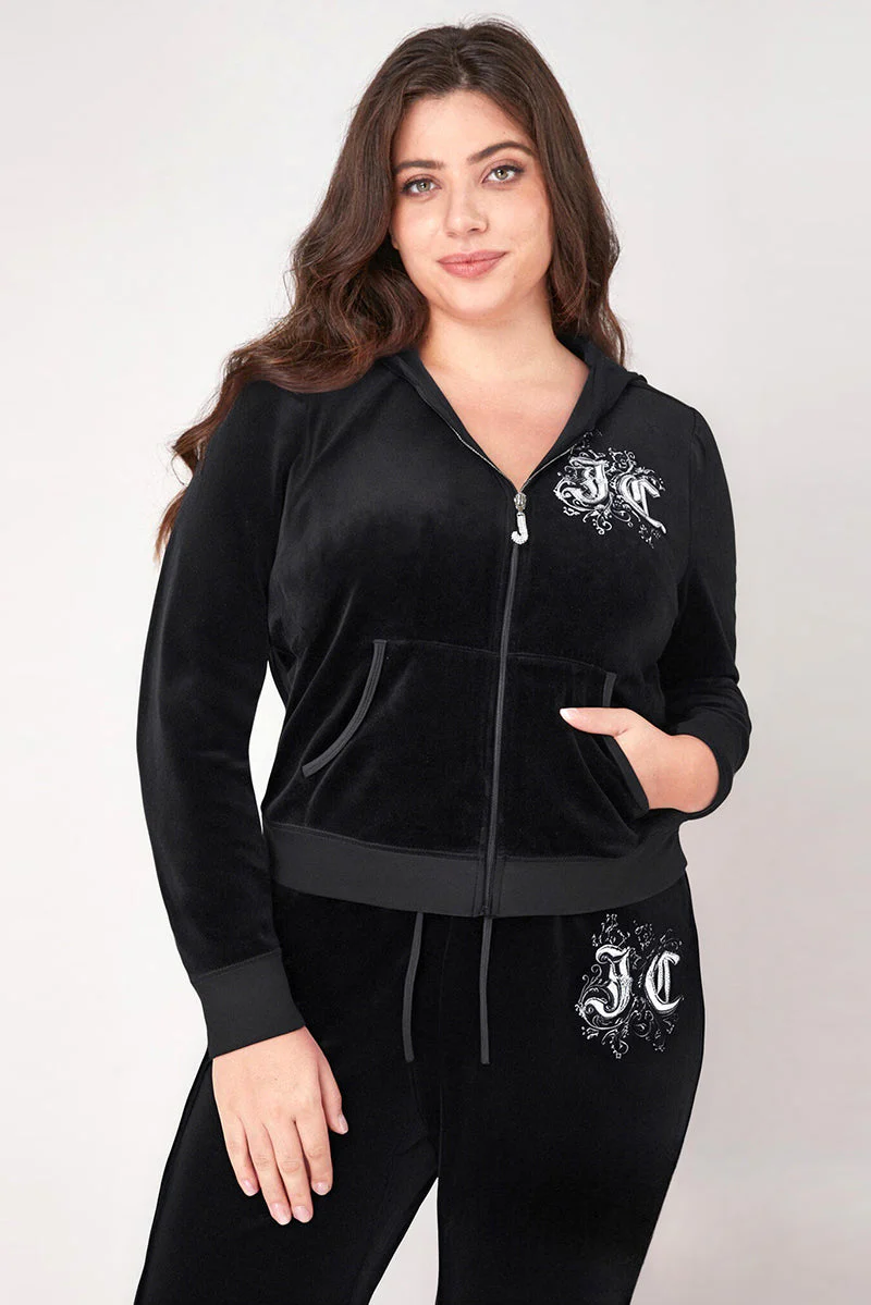 Plus-Size Monogram Heritage Cotton Velour Hoodie