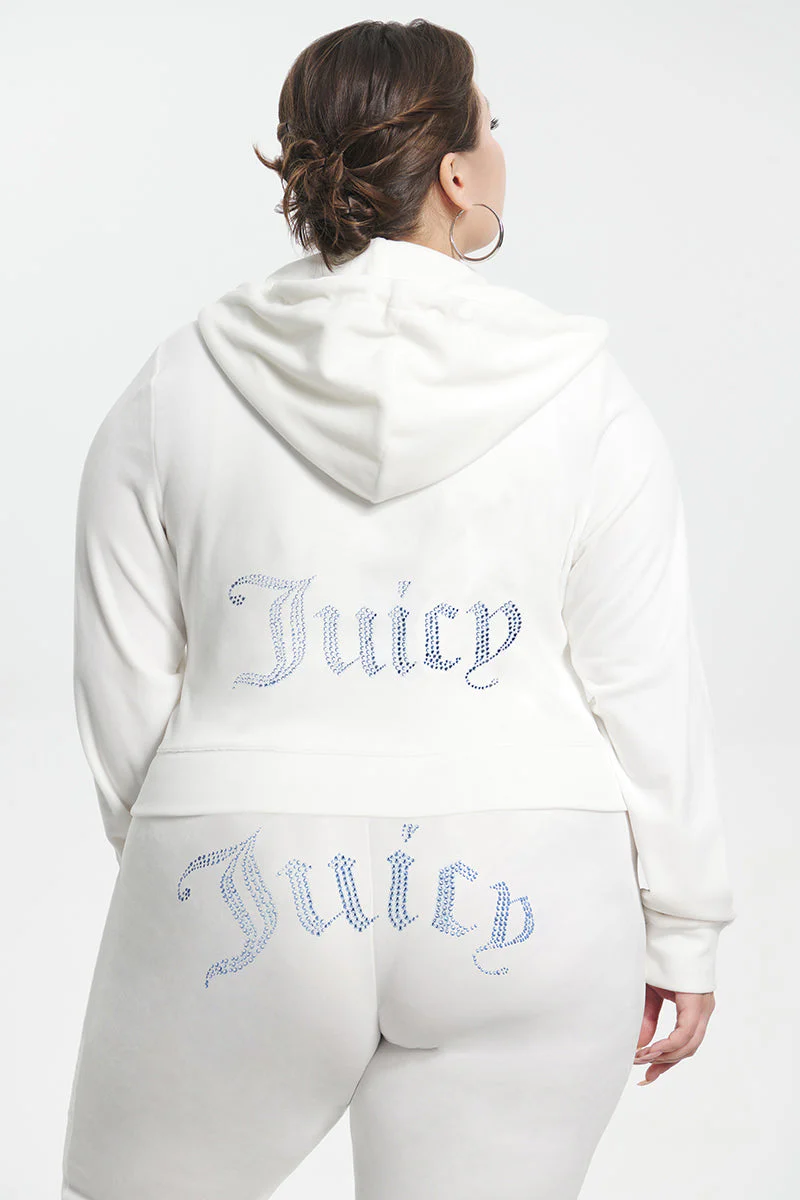 Plus-Size Technicolor Customizable Big Bling Velour Hoodie