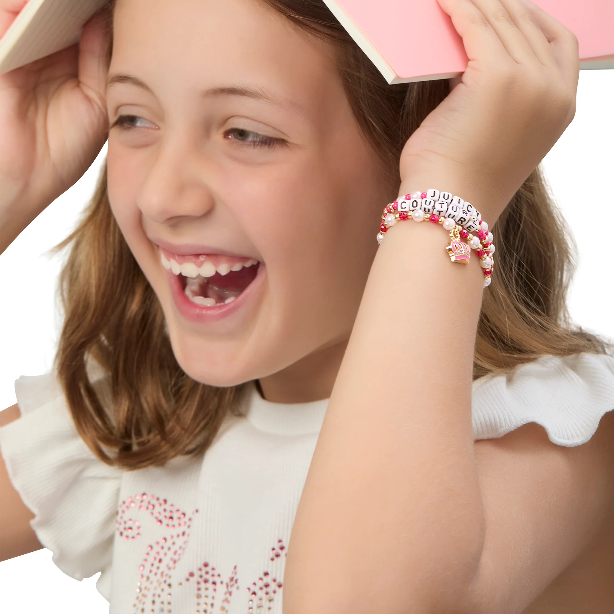 Kids Crown Charm 3 Piece Stretch Beaded Bracelet Set