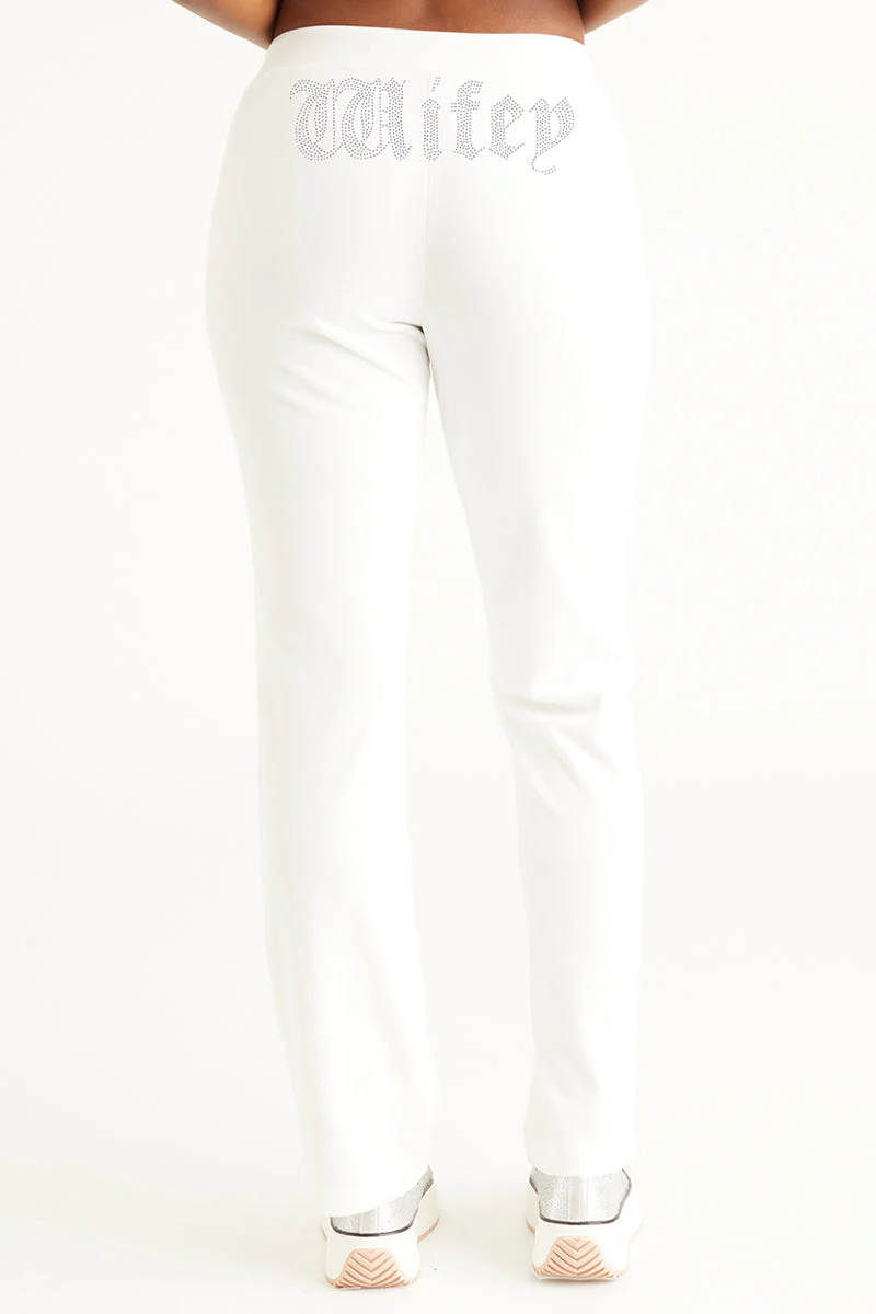 Wifey Customizable Big Bling Velour Track Pants